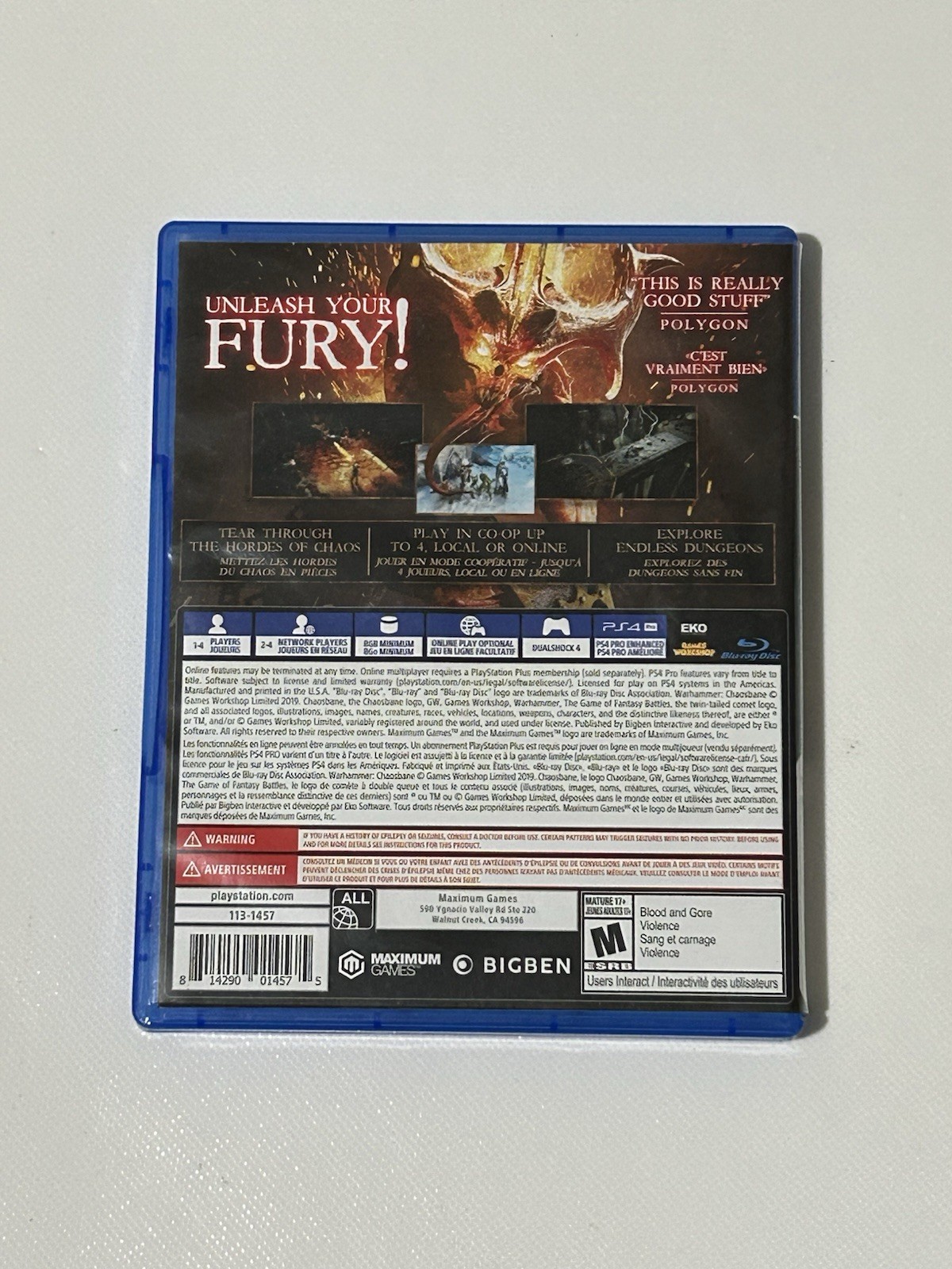 Warhammer Chaosbane PS4 PlayStation 4 Ex Library Copy
