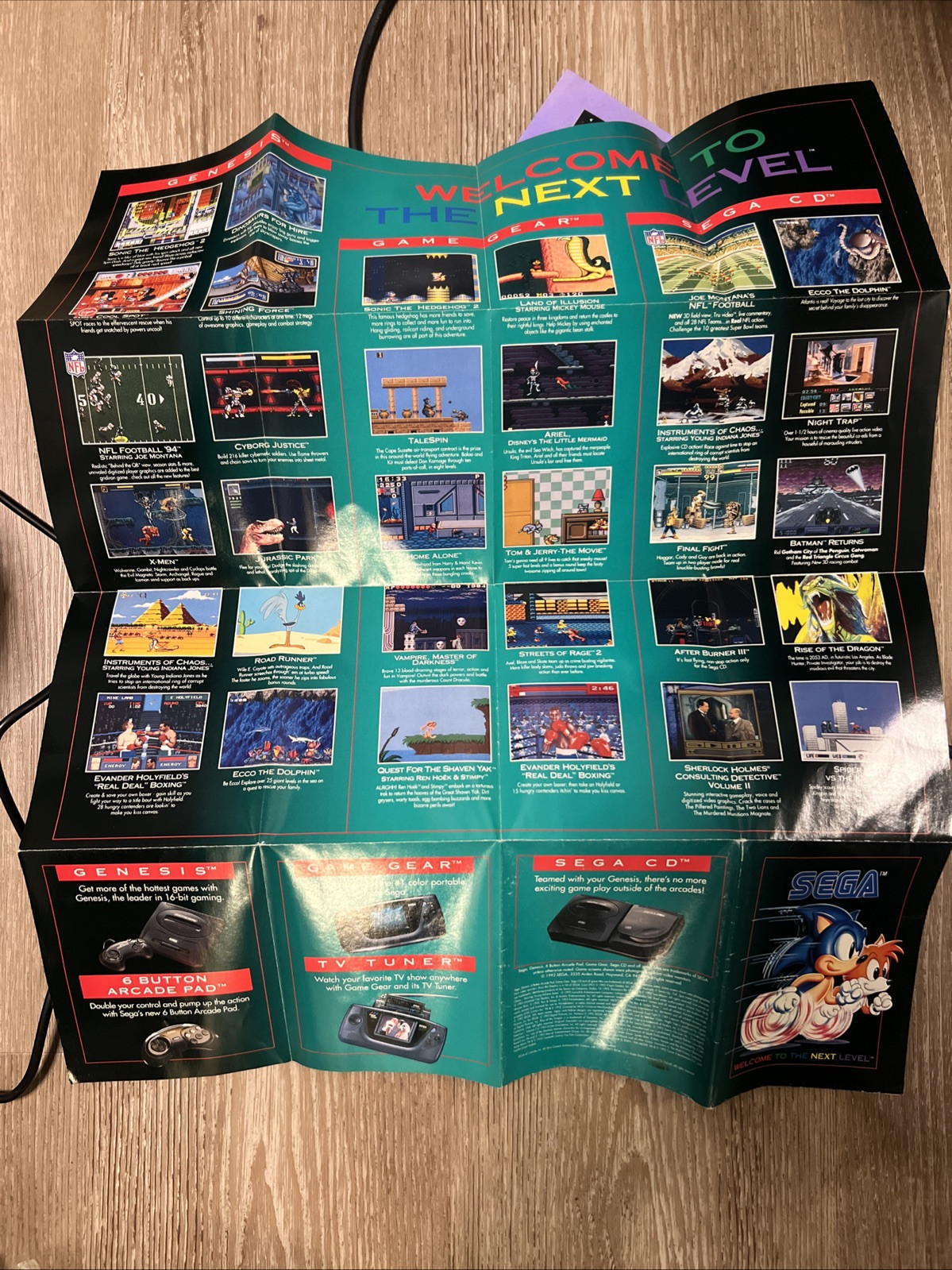 Jurassic Park Sega Genesis Welcome to the Next Level Poster Fold Out Insert