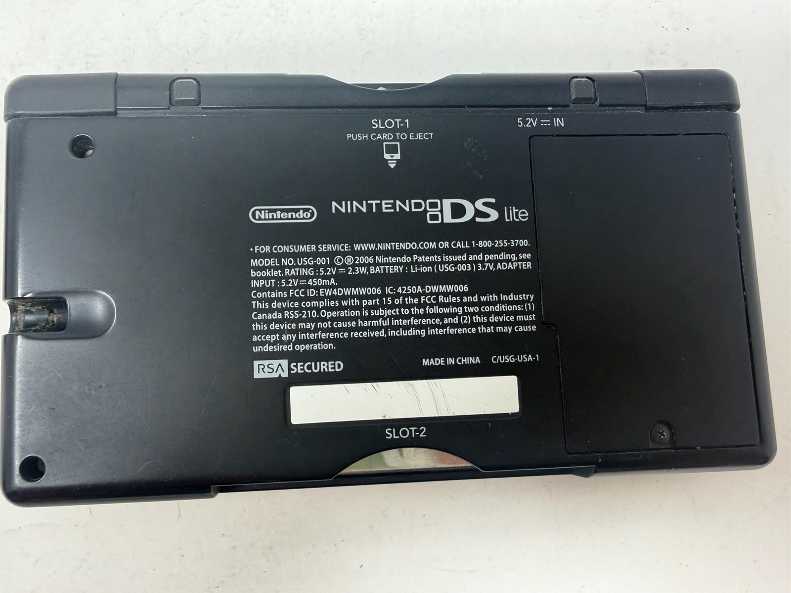 Nintendo DS Lite Crimson Black Model USG-001 Handheld System With Charger Works