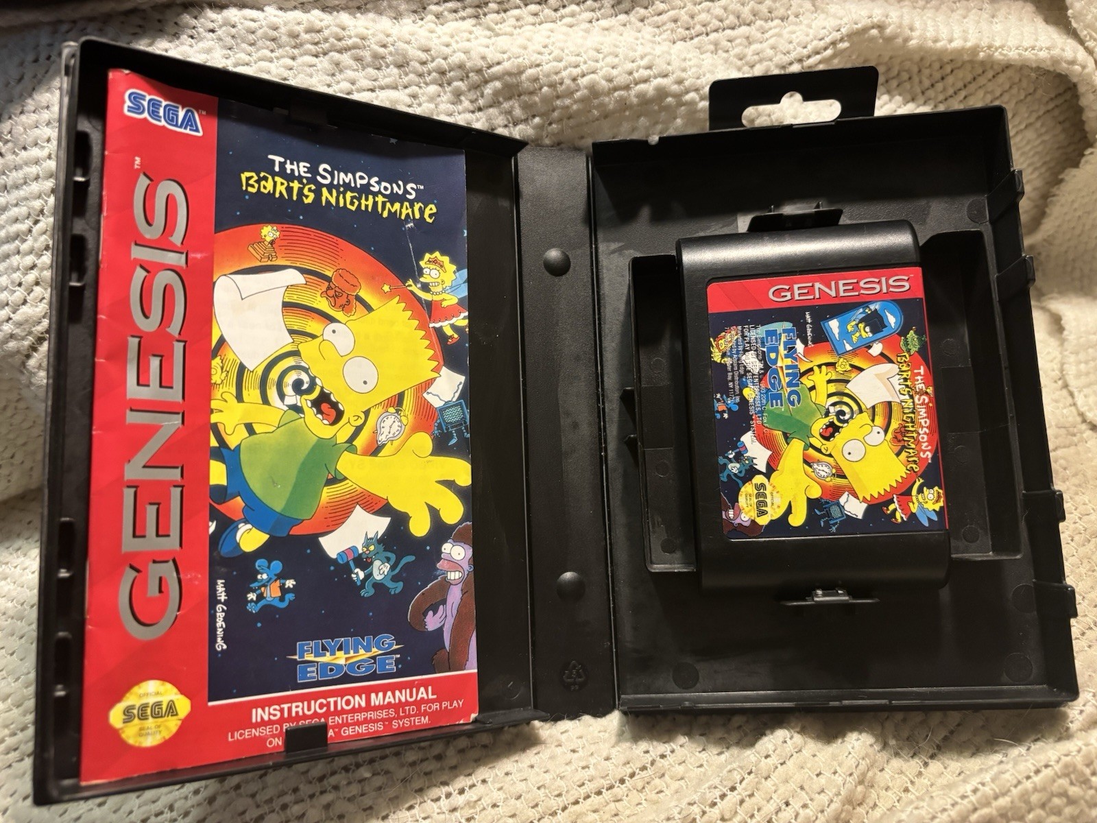 The Simpsons: Bart’s Nightmare (Sega Genesis, 1993) Game, Case, Manual