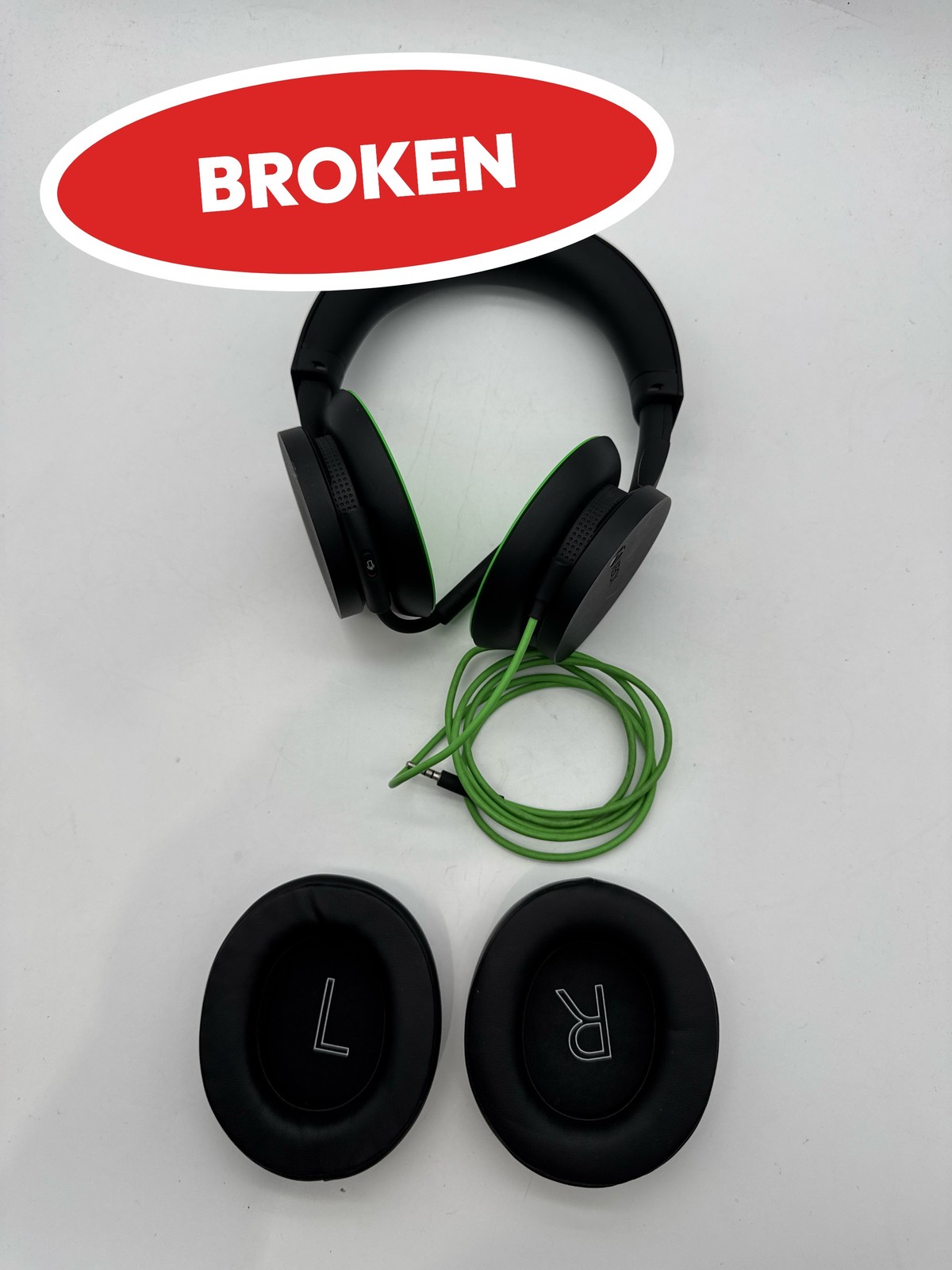 (BROKEN) Xbox Stereo Headset Double On-Ear Headband 3.5mm Jack Black