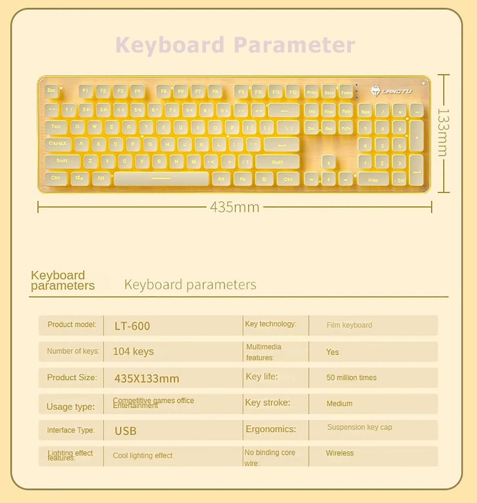 Wireless Keyboard and Mouse Combo, 2.4G Rechargeable Full Sized Backlit Keybo…