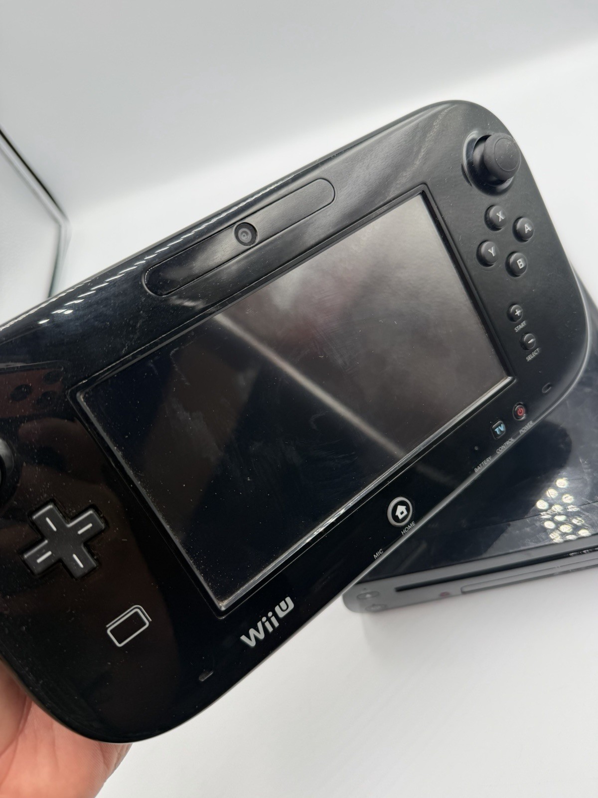 Nintendo Wii U 32GB Black Console GamePad Power Adapter Tested Working