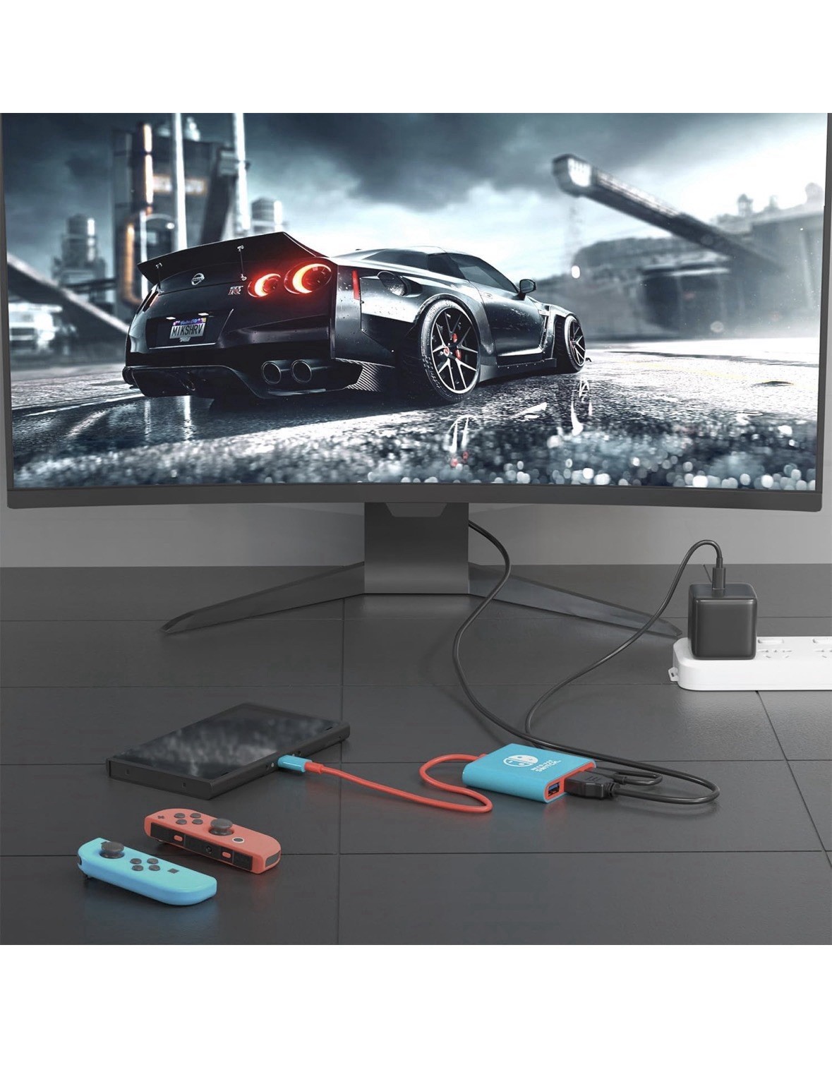 Nintendo Switch Type-C Hub NEW SEALED Portable Dock Adapter 4k Blue Red 3 Ports