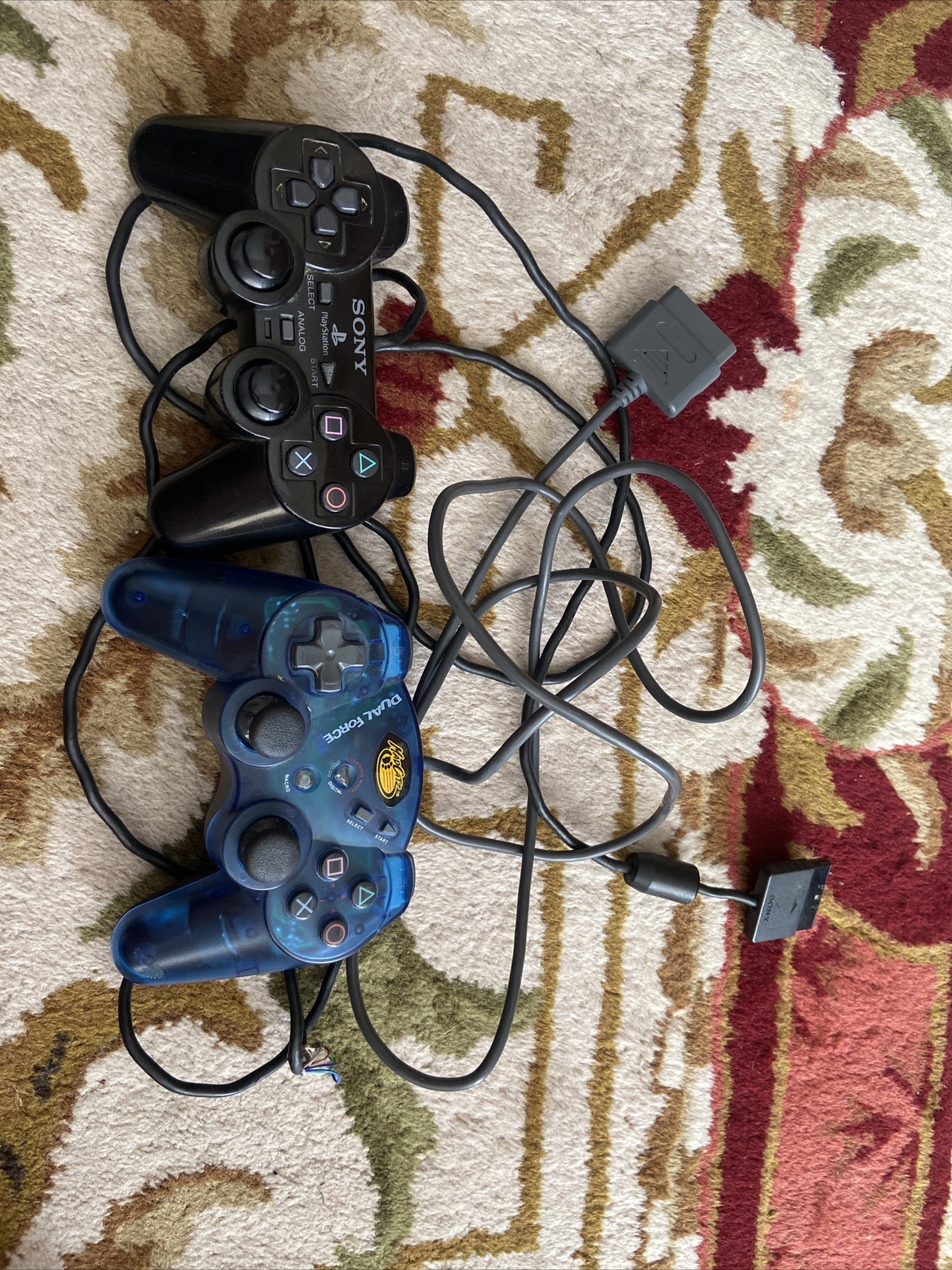 Wired PlayStation 2 PS2 Controller Black, Two Pack, Untested