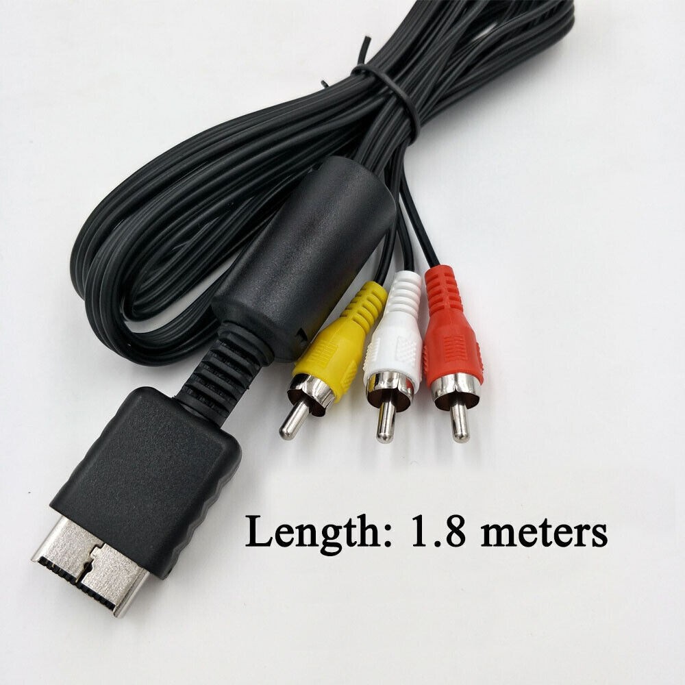 Fit for Sony PlayStation 1 PS1 PS2 FAT Audio AV RCA AC Power Cable Cord Adapter