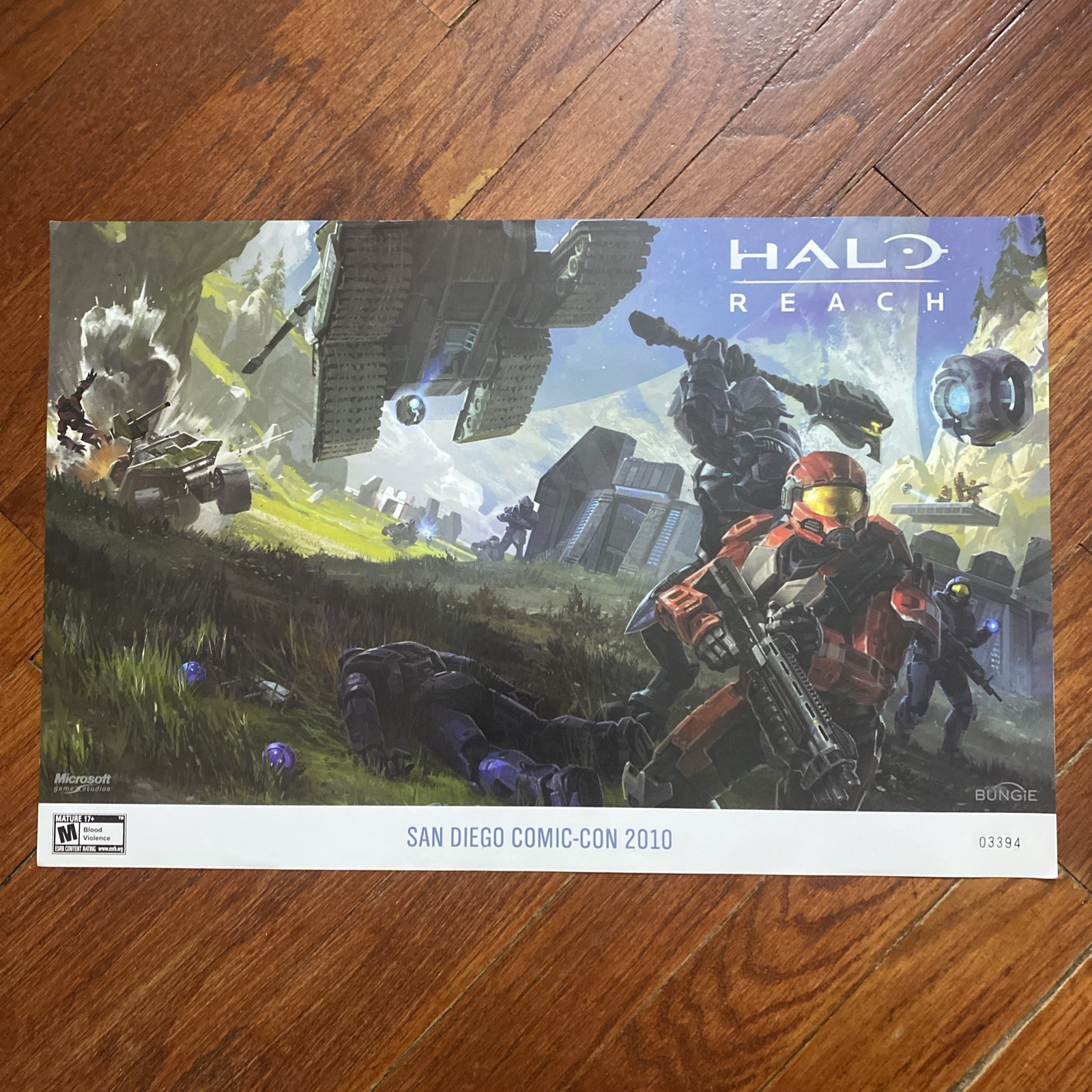 Halo Reach Promo Poster SDCC 2010 11″X17″ Ultra RARE – HTF Numbered
