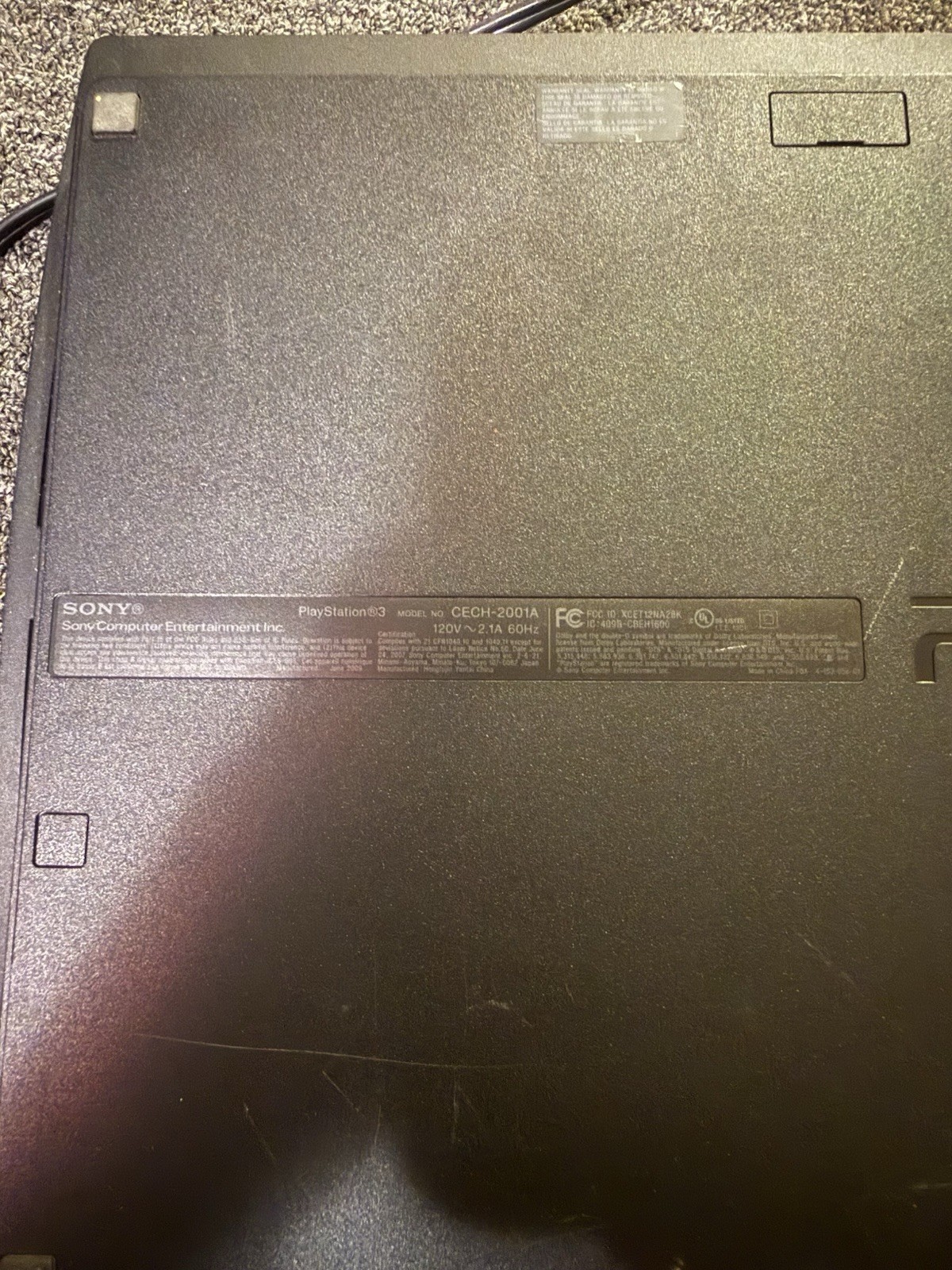 Sony PlayStation 3 Slim CECH-2001A Console, 3rd Party Controller + Power Tested