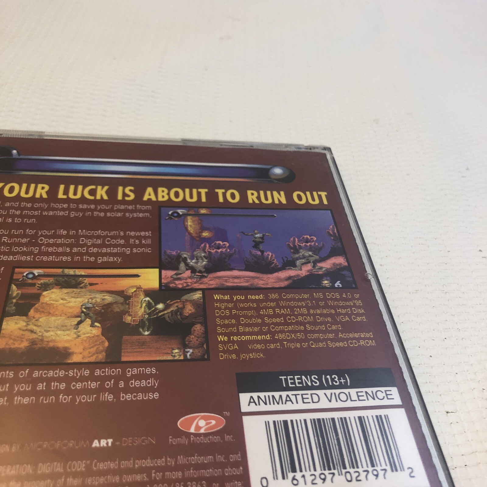 Rebel Runner Operation Digital Code PC Micro forum Family Production 1996 MS Dos