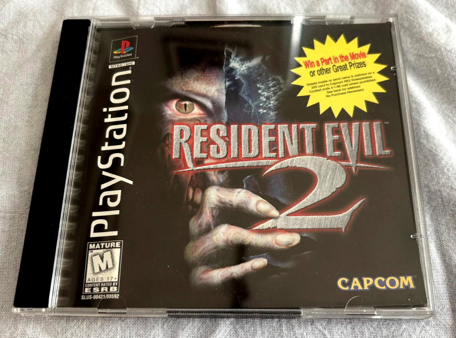 Resident Evil 2, PlayStation 1, 2 discs, no manual
