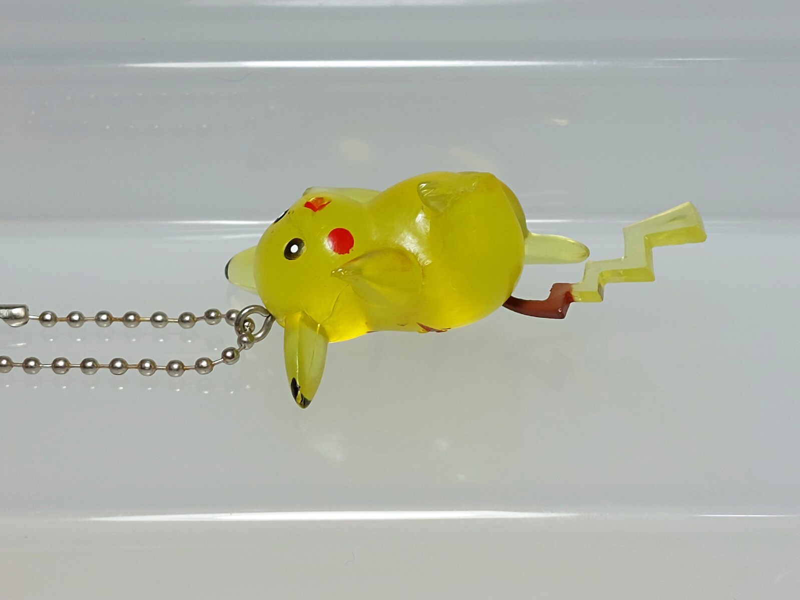 Pikachu (Clear) Pokemon Mascot Keychain Figure Furuta Kaiyodo 1997 M05 2.4in