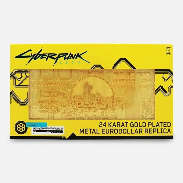 Cyberpunk 2077 Metal EuroDollar Replica | 24k Gold-Plated Limited Edition NEW