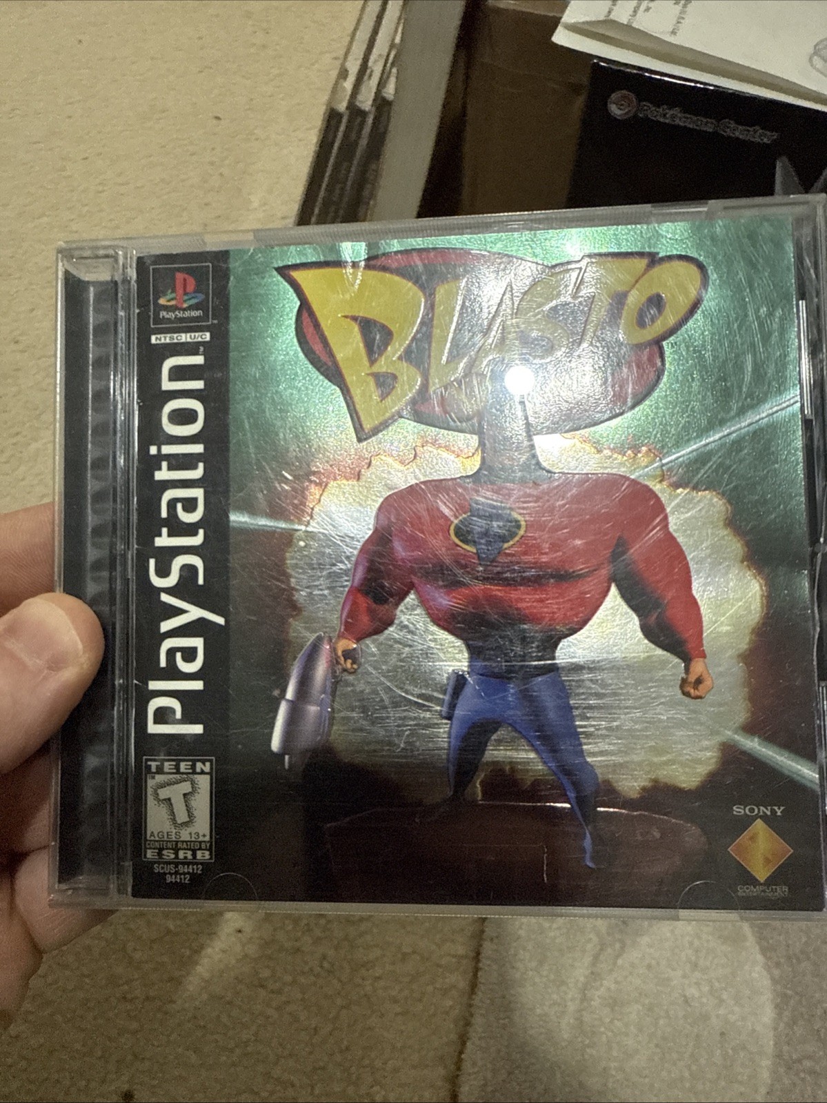 1998 SCEA Blasto PlayStation Video Game Sony COMPLETE Foil Cover Untested