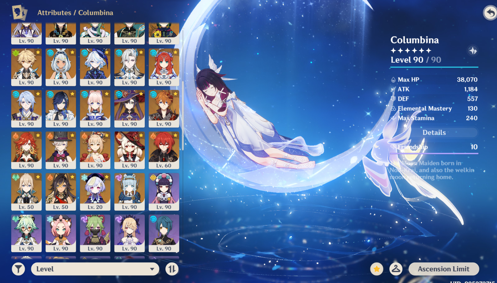 [ASIA/ AR60] Genshin Impact account | 44 5 star characters | 28 5 star weapons