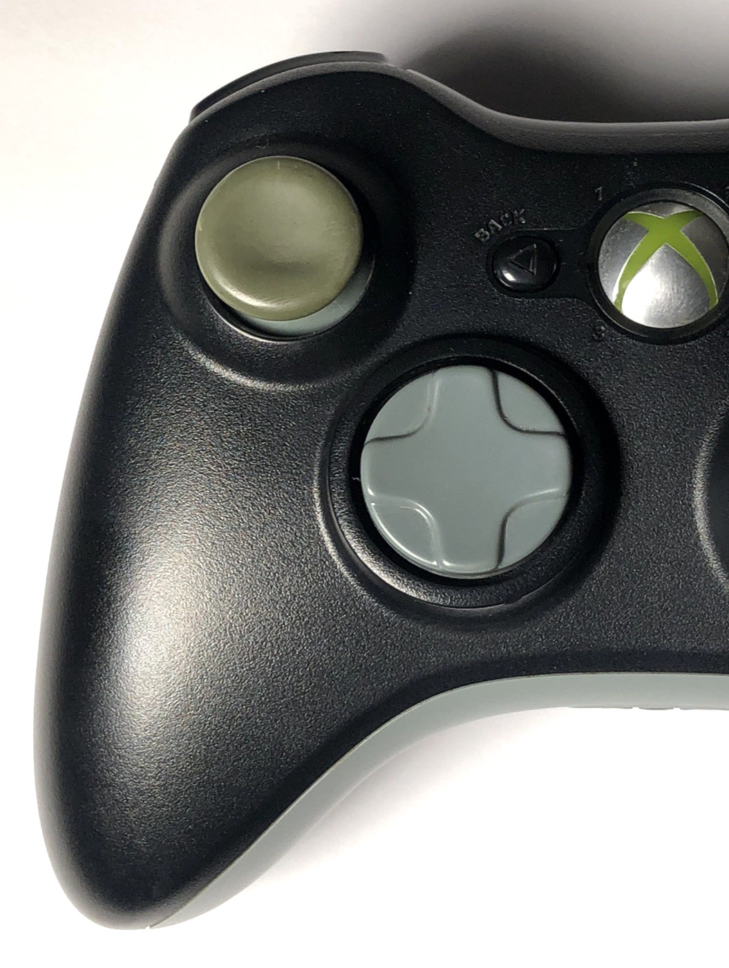 Microsoft Xbox 360 Wireless Controller BLACK GREY No Battery Pack TESTED