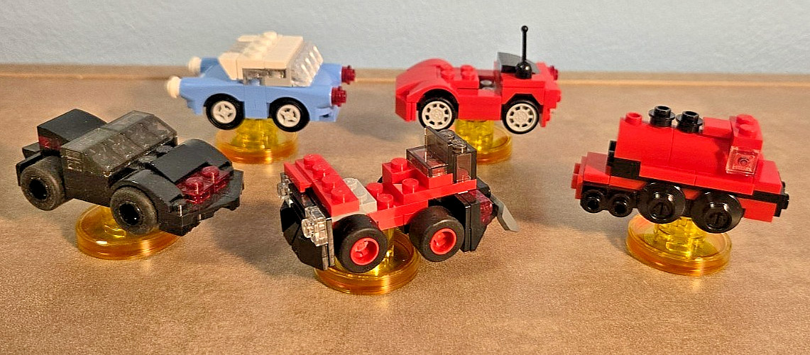 5 Lot LEGO Dimensions Vehicles w/ Toy Tag Bases (Harry Potter / Knight Rider)