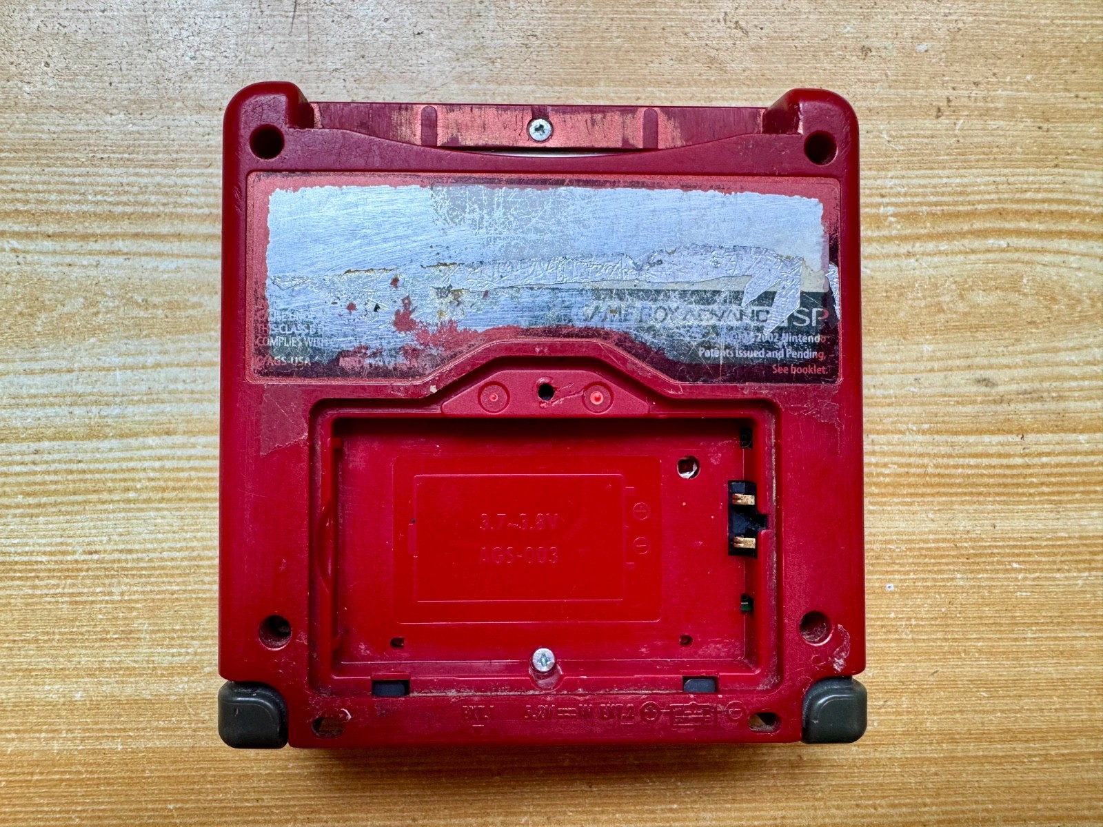 Nintendo Gameboy Advance SP AGS101 Flame Crimson Red Handheld System Console