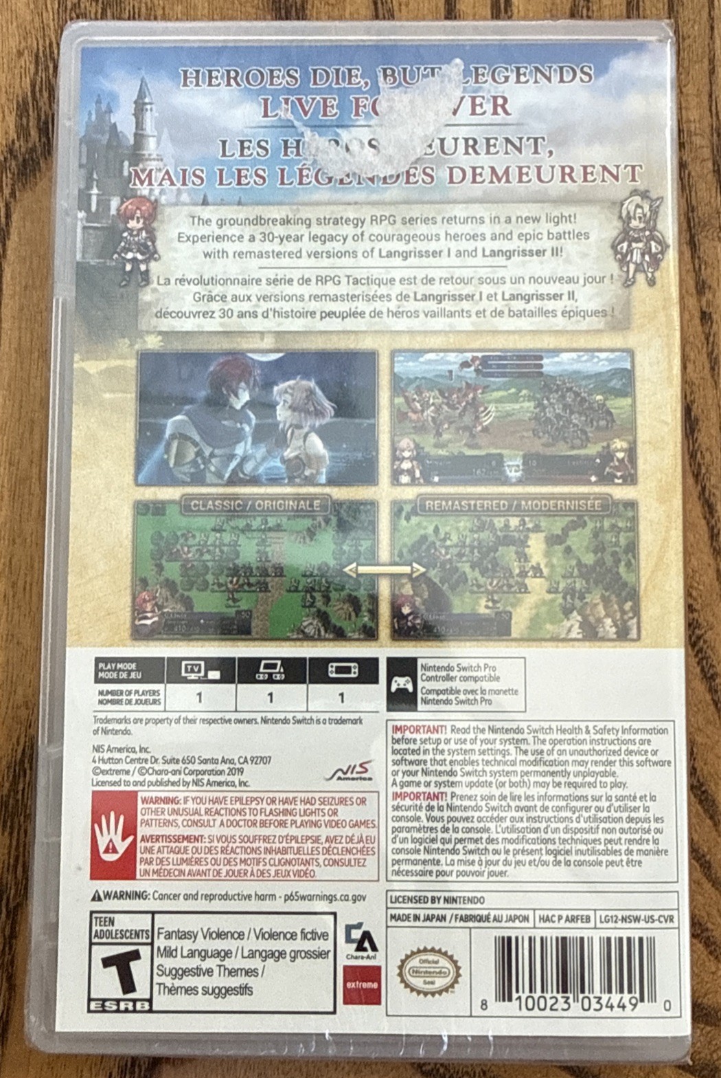 Langrisser I & II (Nintendo Switch) NIS America – New Sealed
