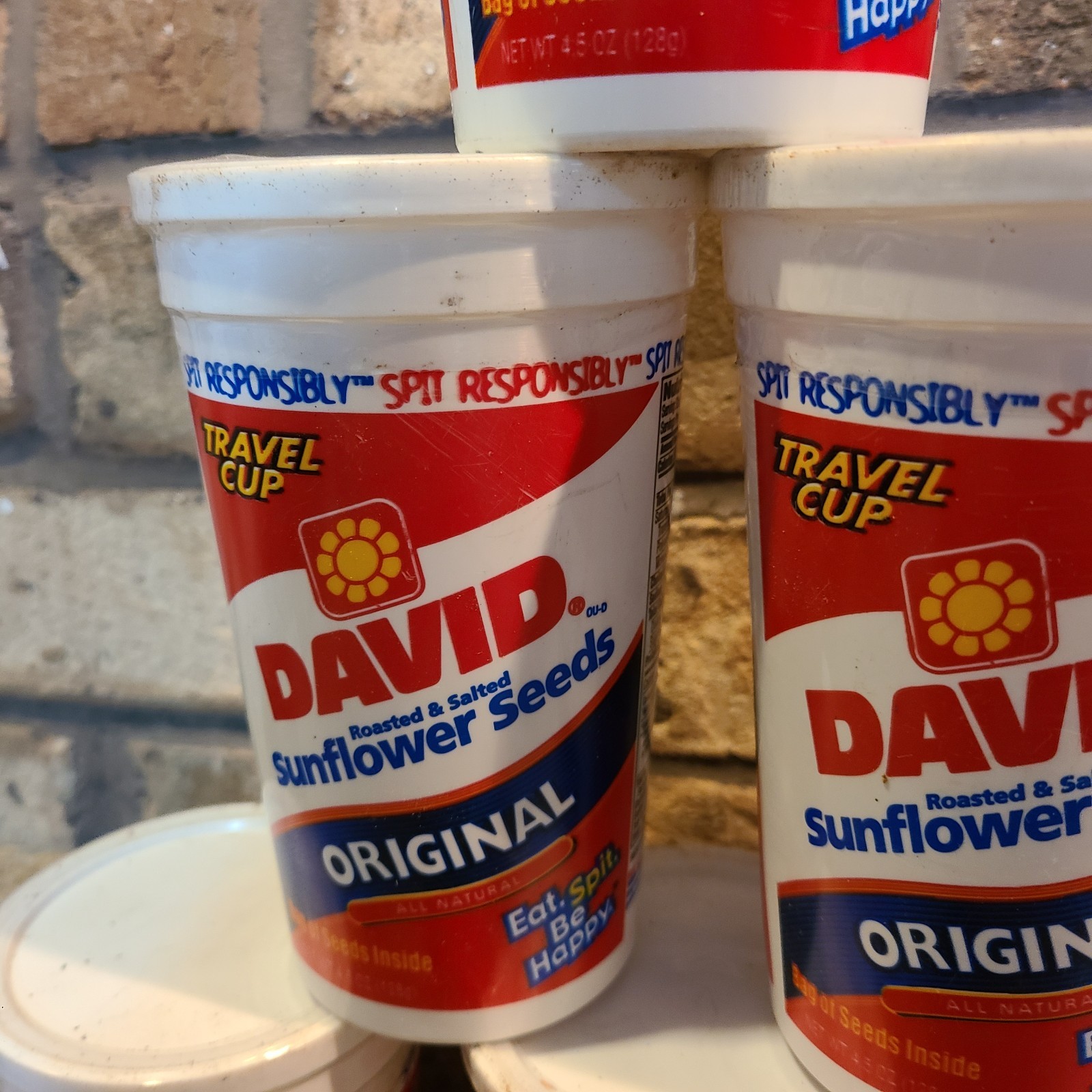 Vintage David Sunflower Seeds Original Containers Cup Expired 2007 Movie Prop A2