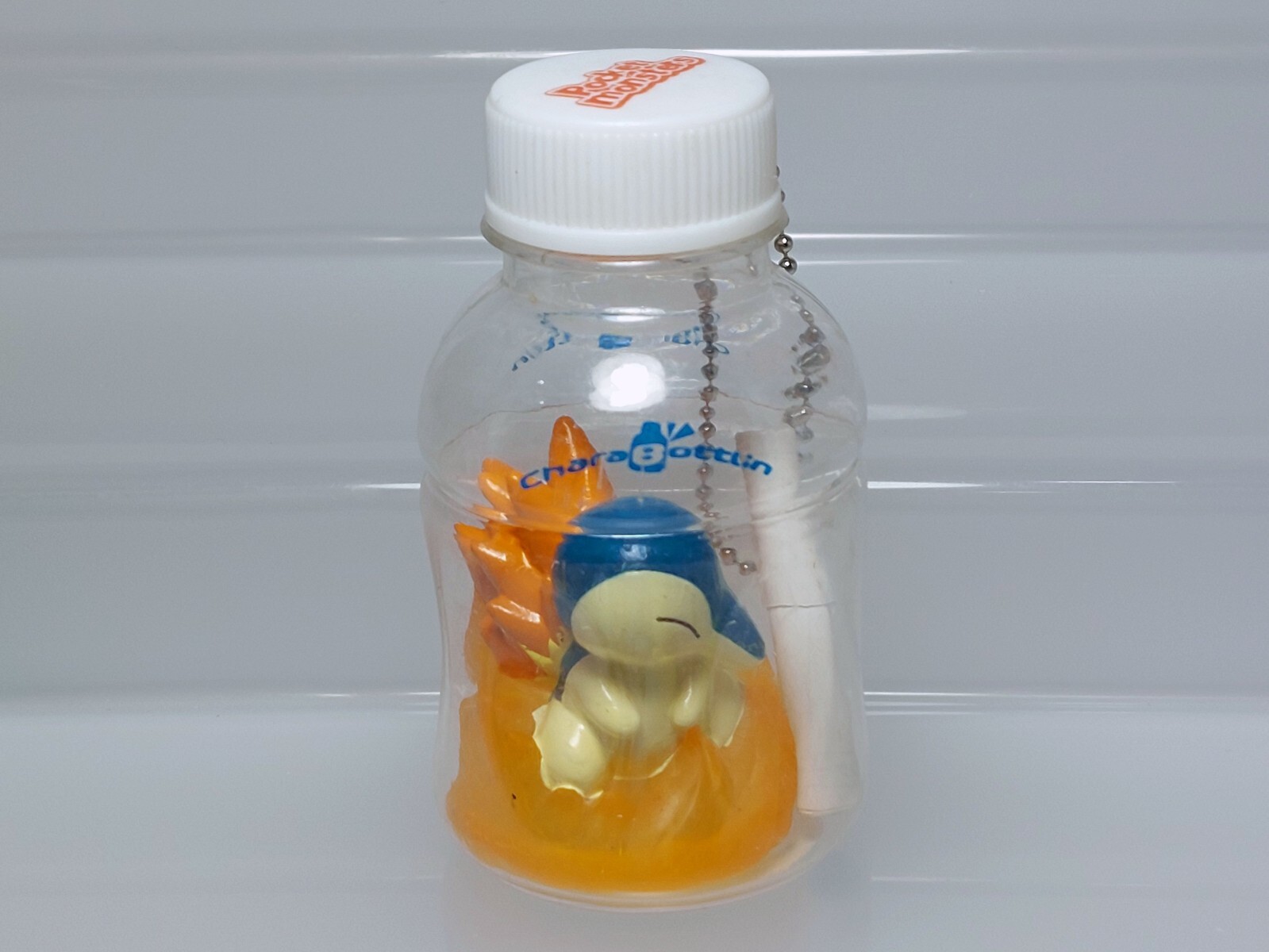 Pokemon Chara Bottlin CyndaquilKeychain Figure Tomy 2003 Toy Japan E04 3.2in