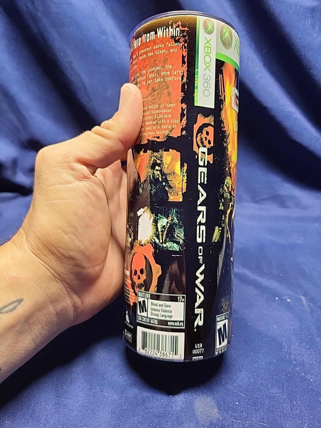 Gears of War (Microsoft Xbox 360, 2006) Artwork 20oz Sublimation Tumbler