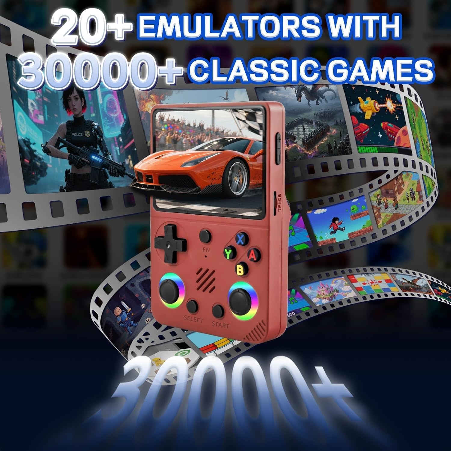 RG36PRO Retro Game Console: 30,000+ Games, Ergonomic Design, 3000mAh Battery