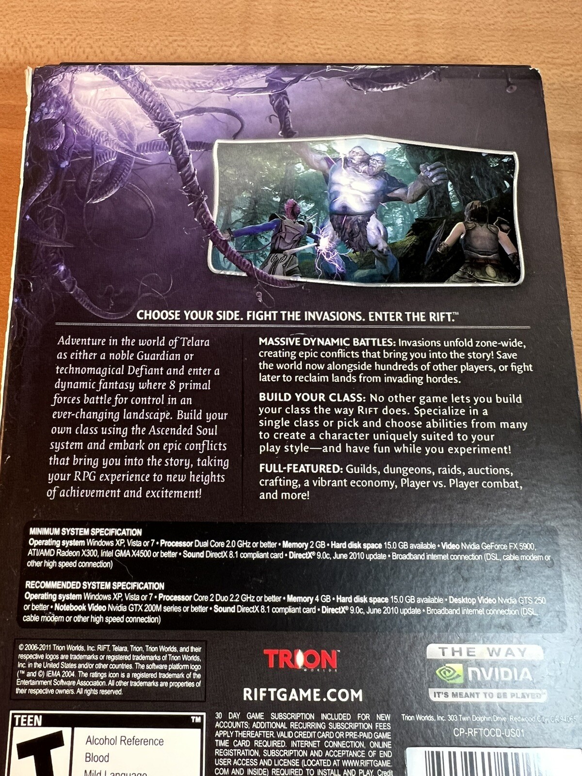 NEW Rift (PC, 2011) w/ Slipcover Fantasy MMORPG Windows Video Game, Manual