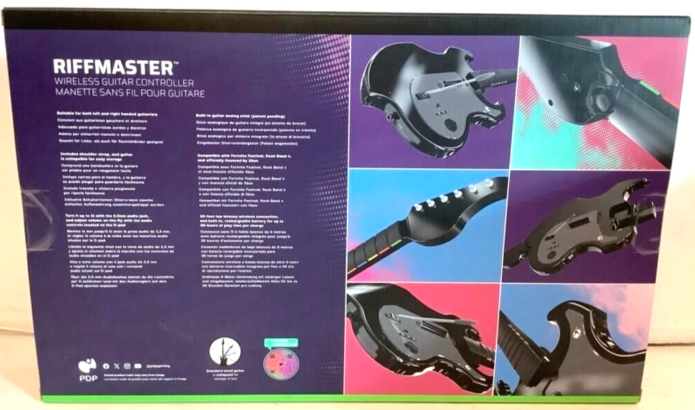 NEW Xbox One X/S Wireless Black RIFFMASTER GUITAR + ROCK BAND 4 GAME Bundle Set