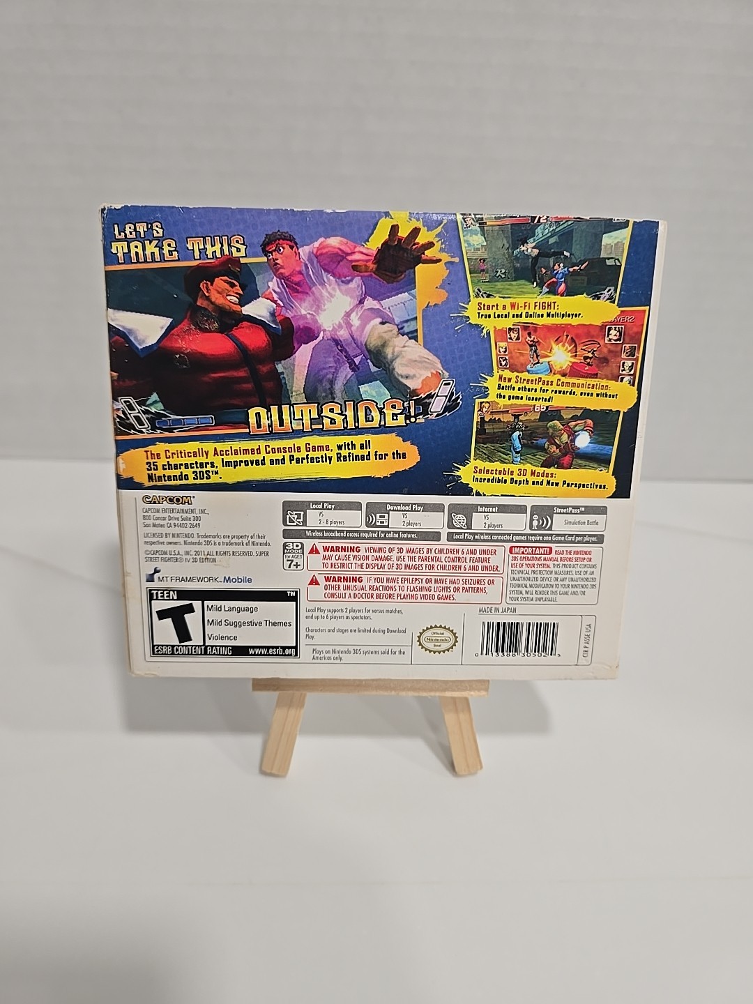 Super Street Fighter IV 3D Edition Nintendo 3DS Lenticular Slipcover CIB TESTED