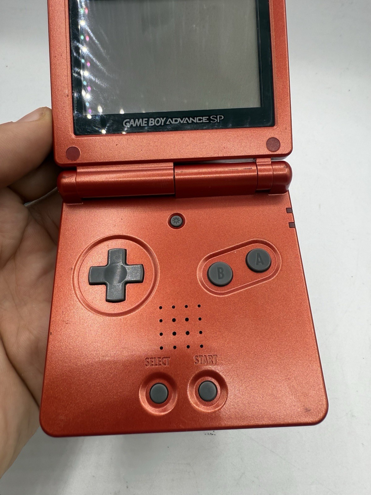 Nintendo Game Boy Advance SP AGS-001 Flame Red With Pokemon Leafgreen & Firered