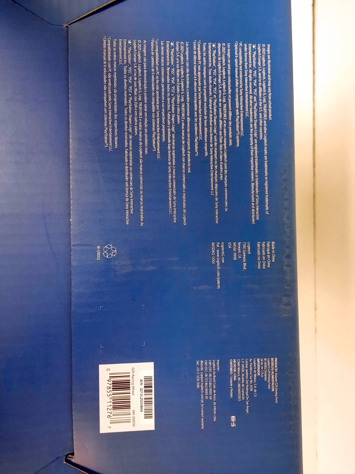 Empty Box for Logitech G29 Racing Wheel (PC, PlayStation 3, 4, 5| PS3, PS4, PS5)