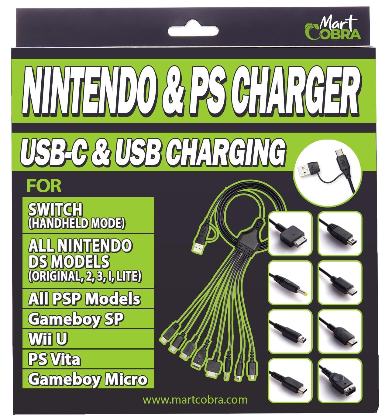 Nintendo Switch PS Vita GBA SP 3DS USB C Charging Cable 5ft