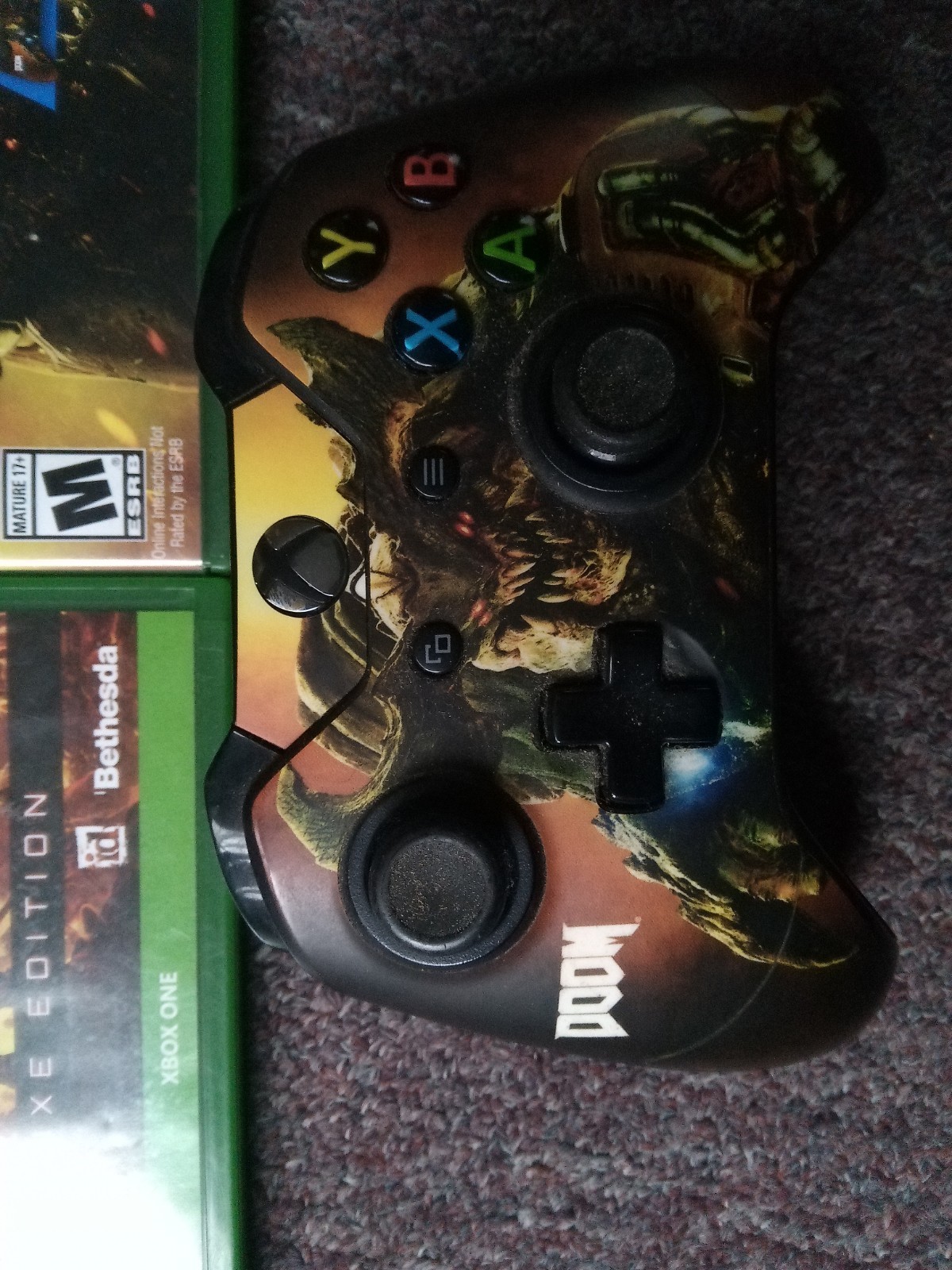 DOOM Eternal Deluxe edition Xbox One Lot Of 3 controller Id Video Games Shooter