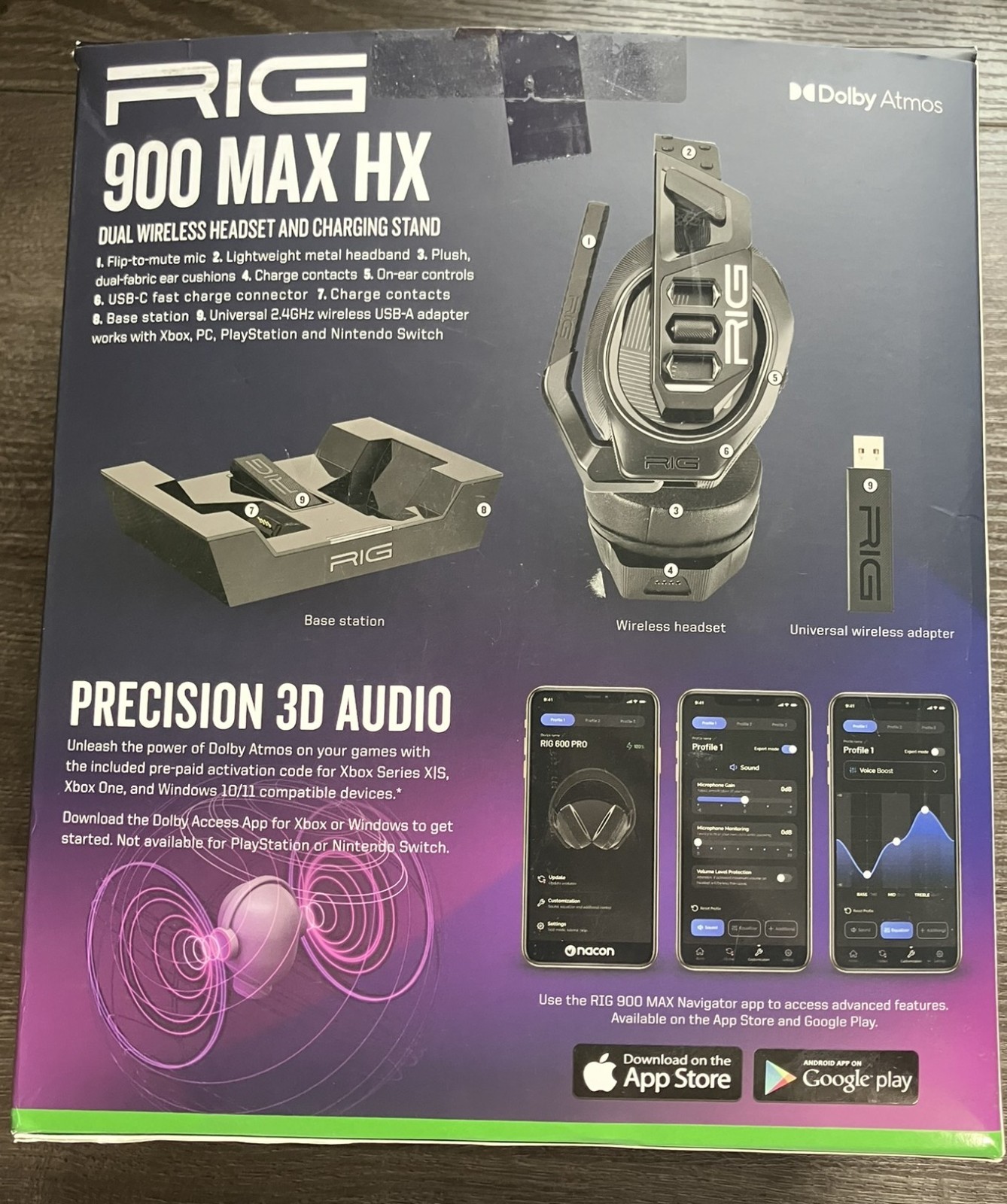 RIG 900 MAX HX Universal Dual Wireless Headset w/ Charging Dock-SHIPS FREE *READ
