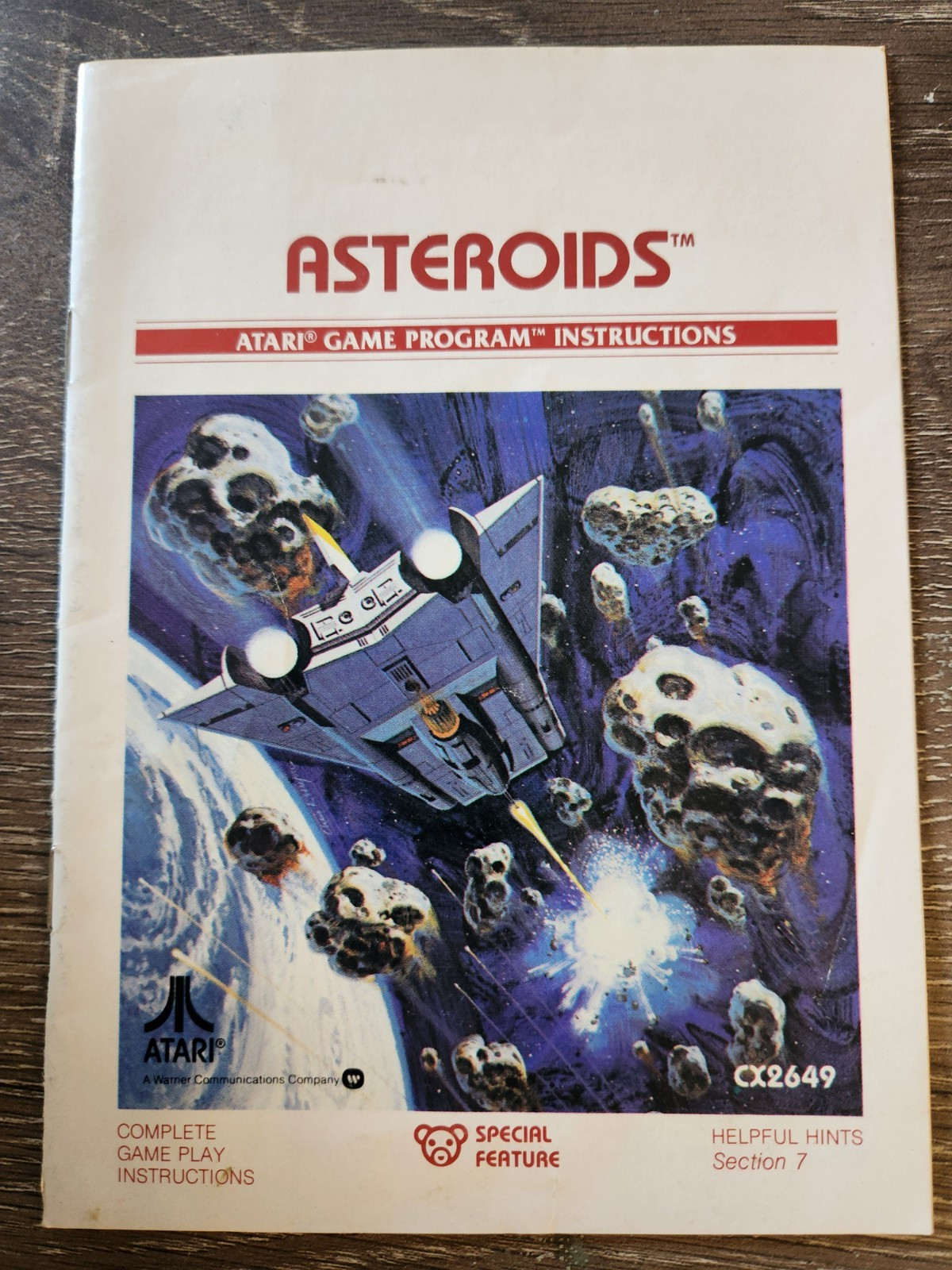 Atari 2600 Game Program 1981 Asteroids with Manual CX2649 – Good Condition