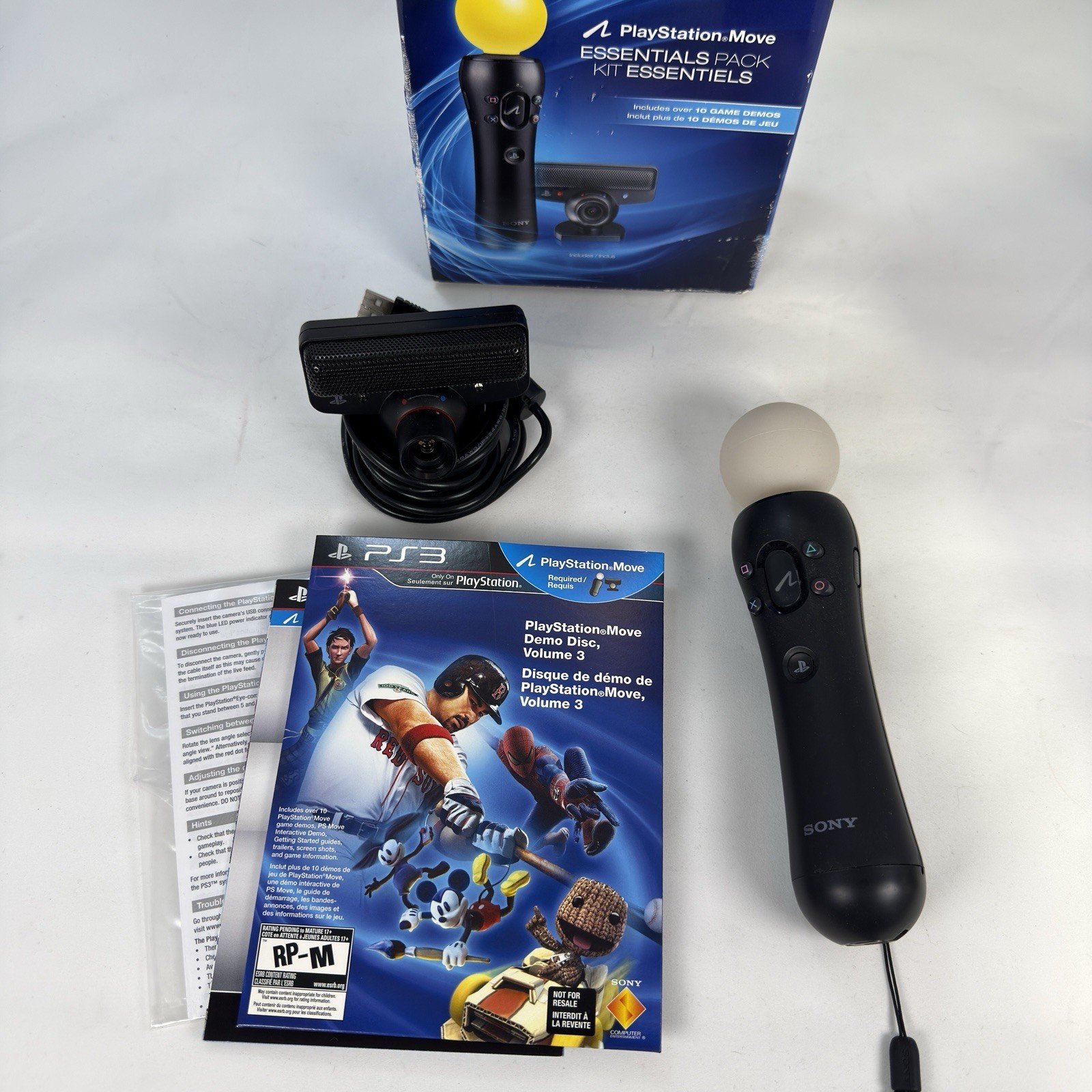 Sony Playstation 3 Move Essentials Pack PS3 Motion Control Eye Camera Open Box