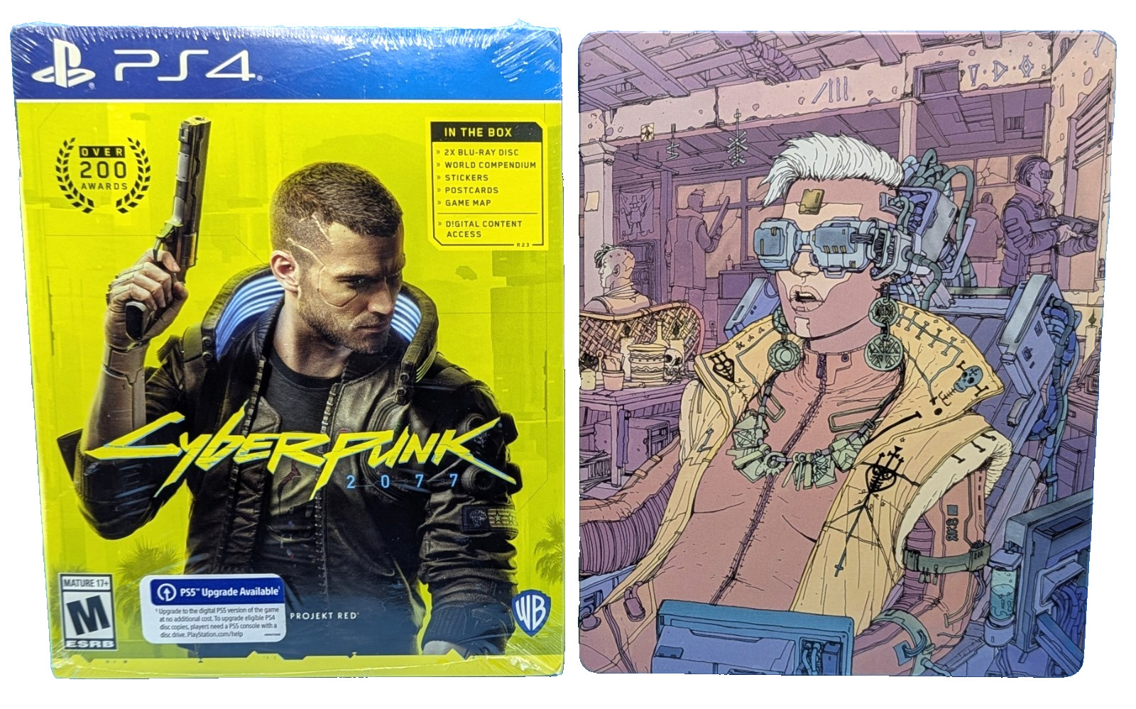 Cyberpunk 2077 PS4 Sealed Game w/ Extras + Steel Book Case #1