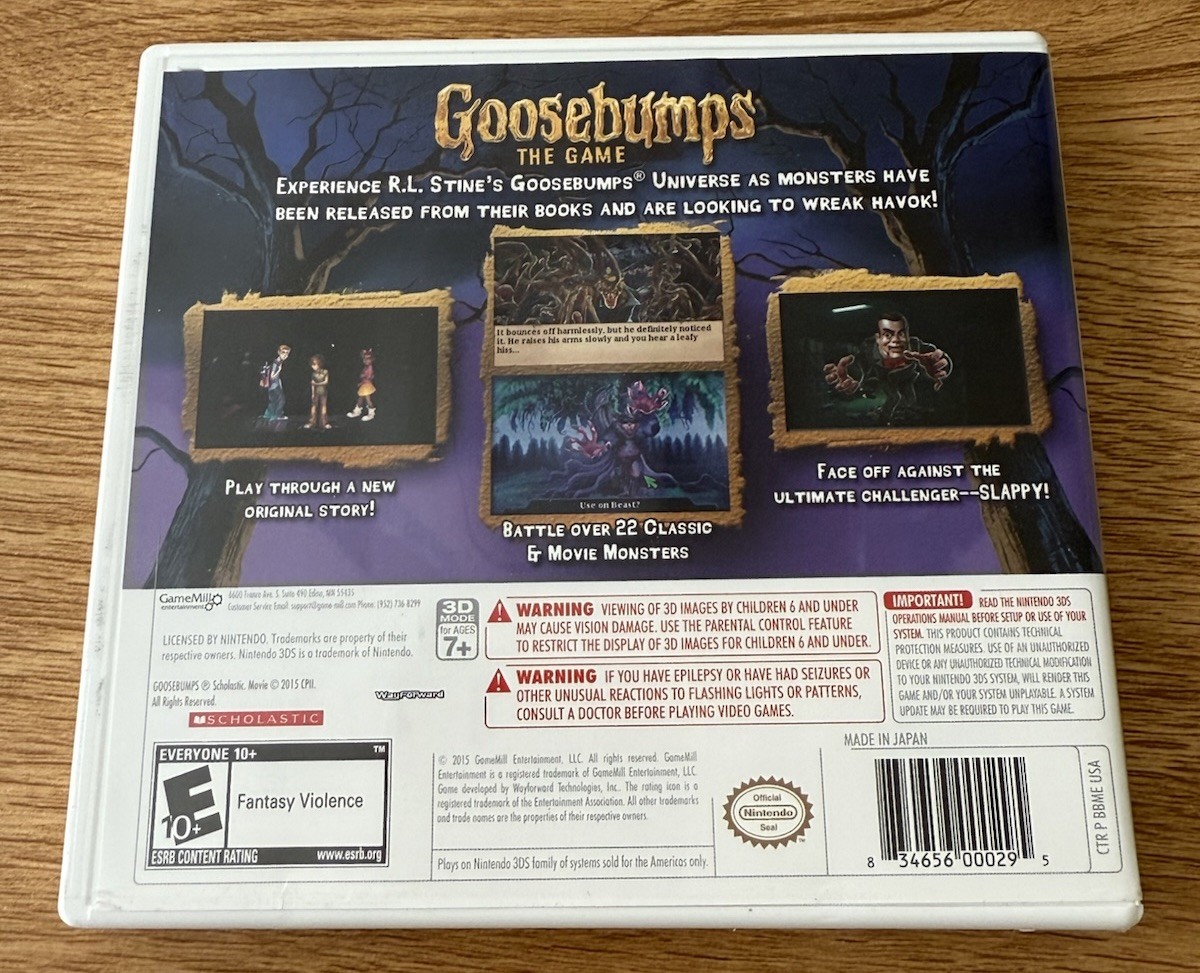 Goosebumps the Game – Nintendo 3DS – Complete CIB