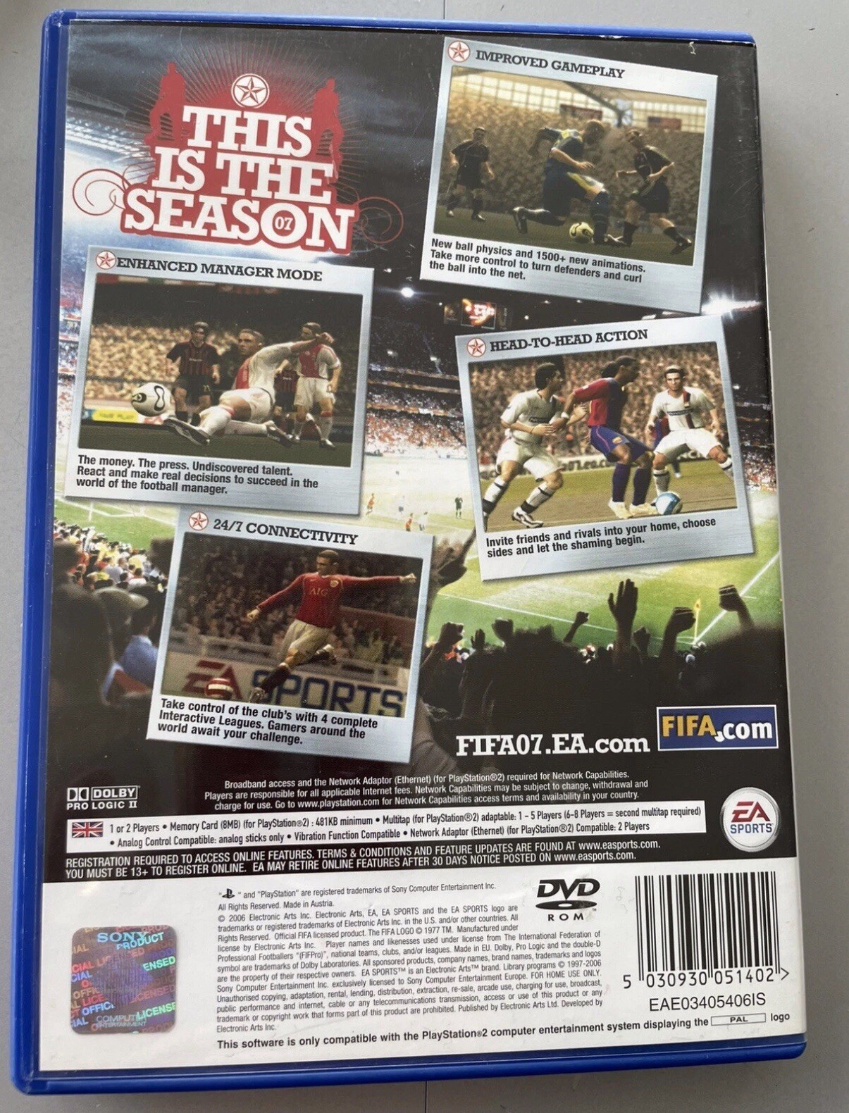 FIFA 07 Soccer Game – PlayStation 2 – PS2 – PAL Version – In Box with Manual