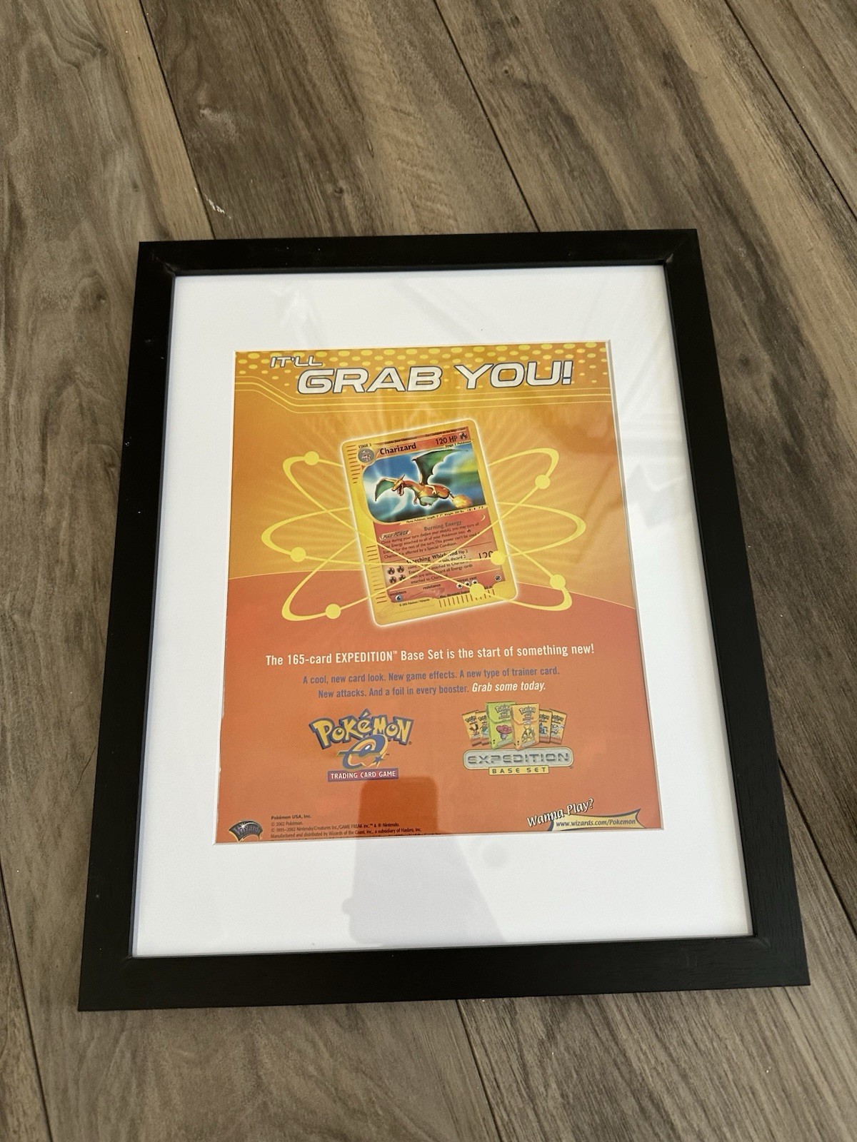 Framed 14 X 11 Nintendo Ad Pokémon Expedition Series Base WOTC Charizard Gameboy