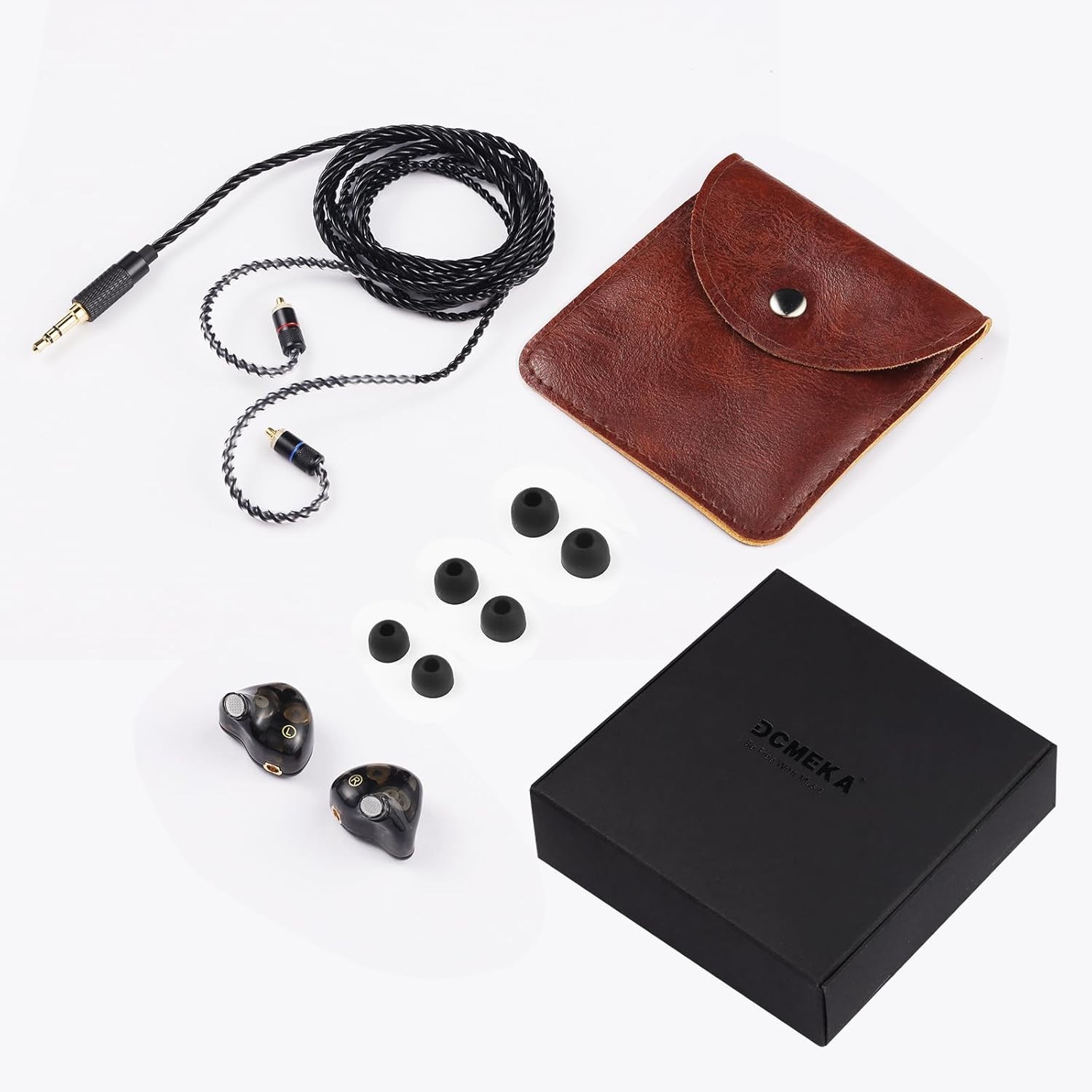 Noise-Isolating In-Ear Monitors with Detachable MMCX and Silver-Plated Cable