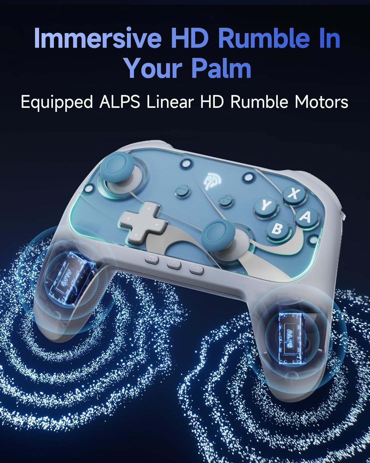 EasySMX S10 Controller for Switch/PC, Bluetooth, RGB Light, Anti-Drift Joystick