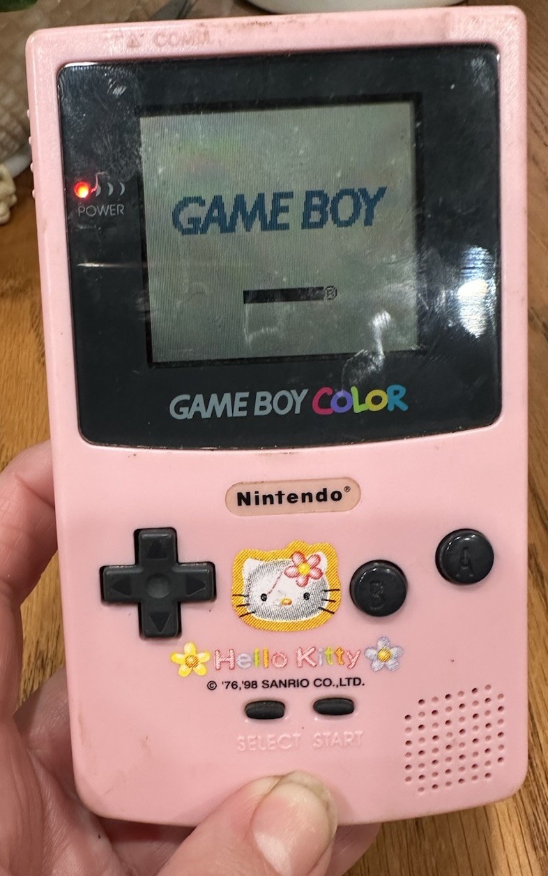 Nintendo Game Boy Color Hello Kitty Pink Edition Tested Works No Battery Cover