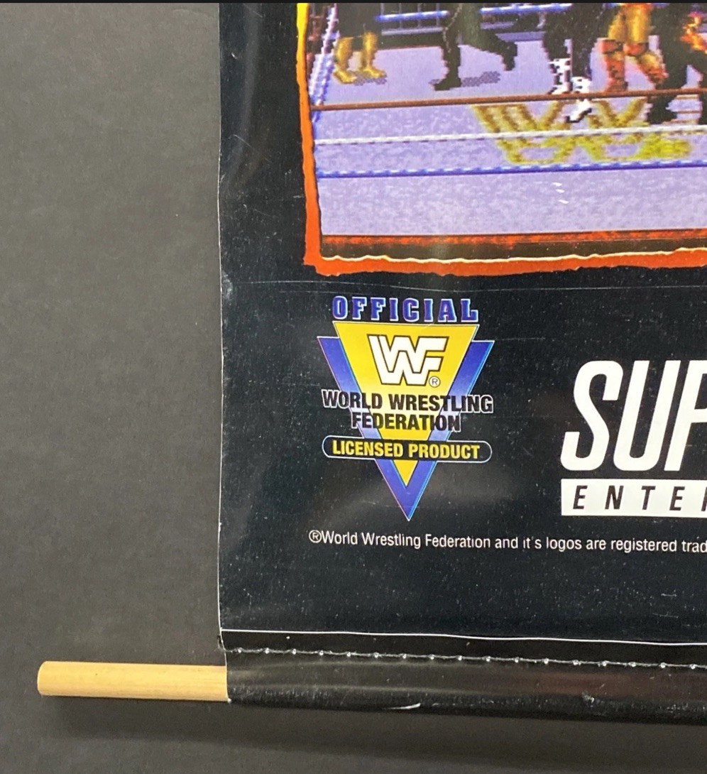 WWF RAW WrestleMania Nintendo SNES Sega Store Display Poster WWE Banner Standee
