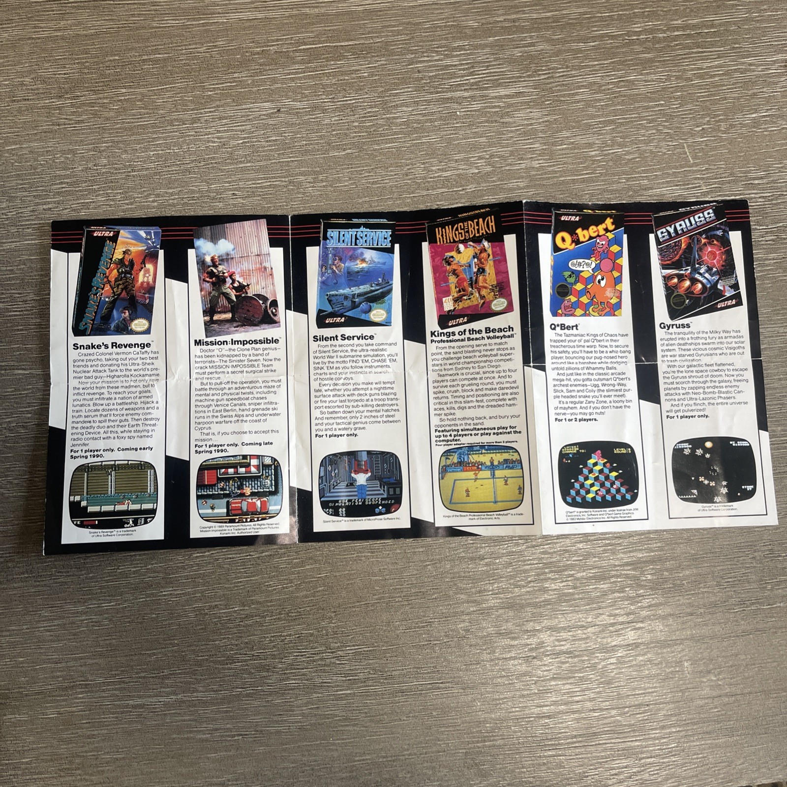 NINTENDO Fold Out 10 WAYS TO STAY ZAP HAPPY Ultra Video Game insert Promo Poster