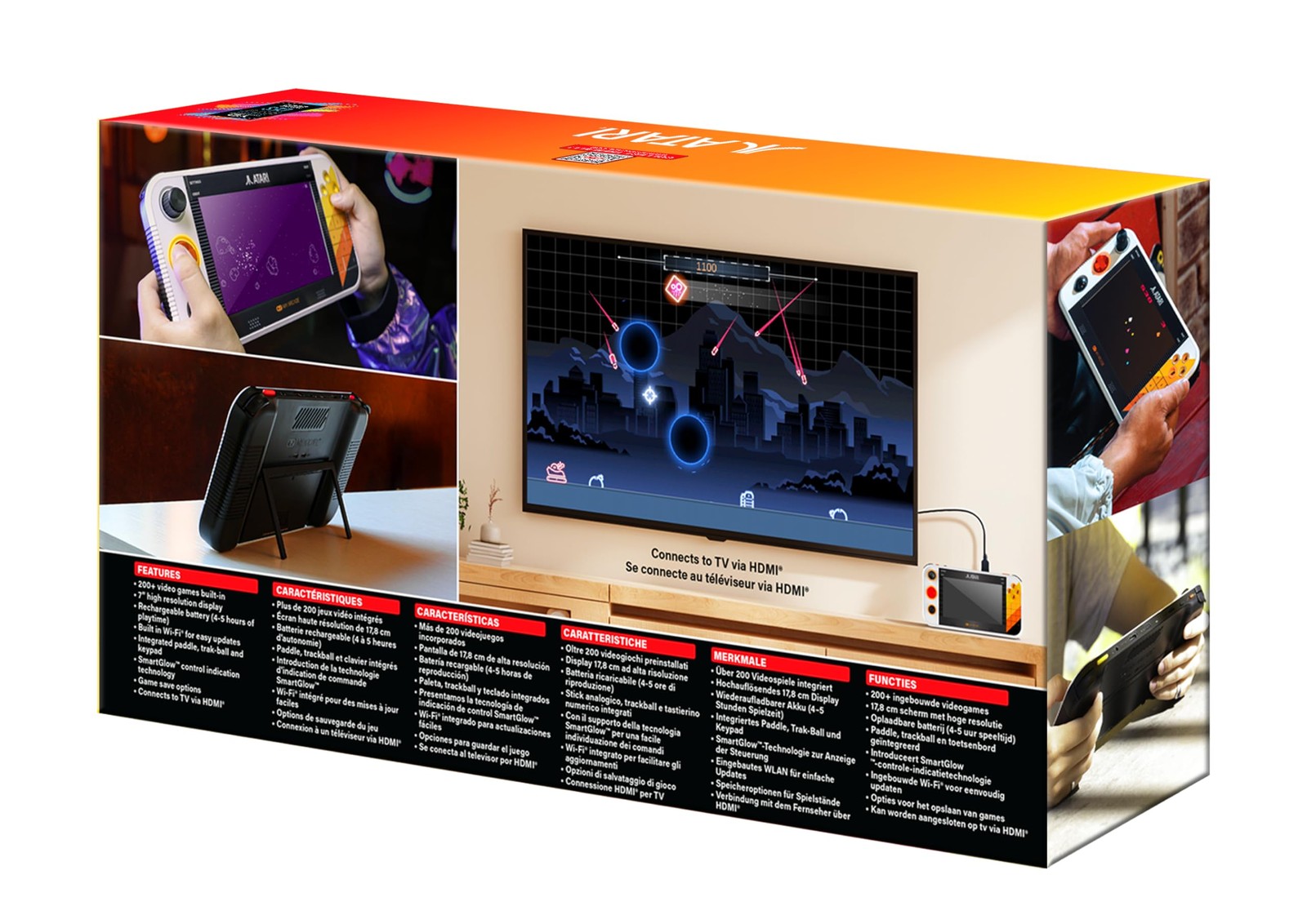 My Arcade Atari Gamestation Go: Rechargeable Battery, Over 200+ Large, Black