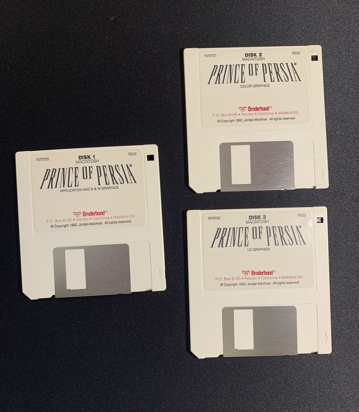 Game Prince Of Persia 1 Broderbund Macintosh Good 1992 Manual Floppy Disks 1 2 3