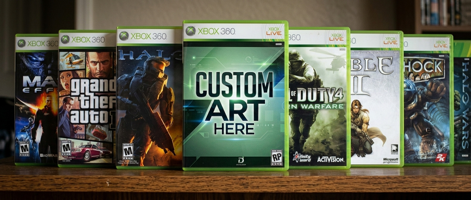 Custom Replacement Case & Cover Art FOR Xbox 360 Games – NO GAME