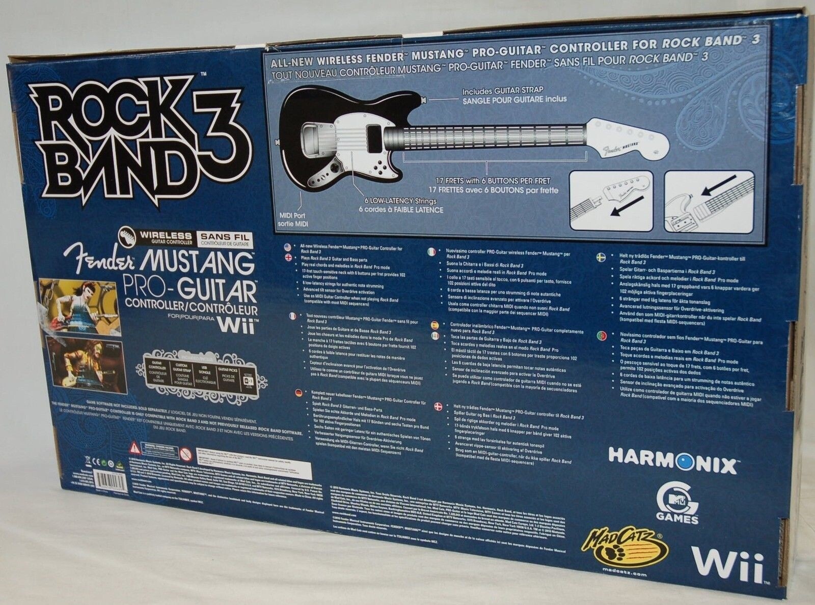 NEW Mad Catz Rock Band 3 Wii-U Wireless Fender Mustang Pro Guitar SU0-RB3 96563