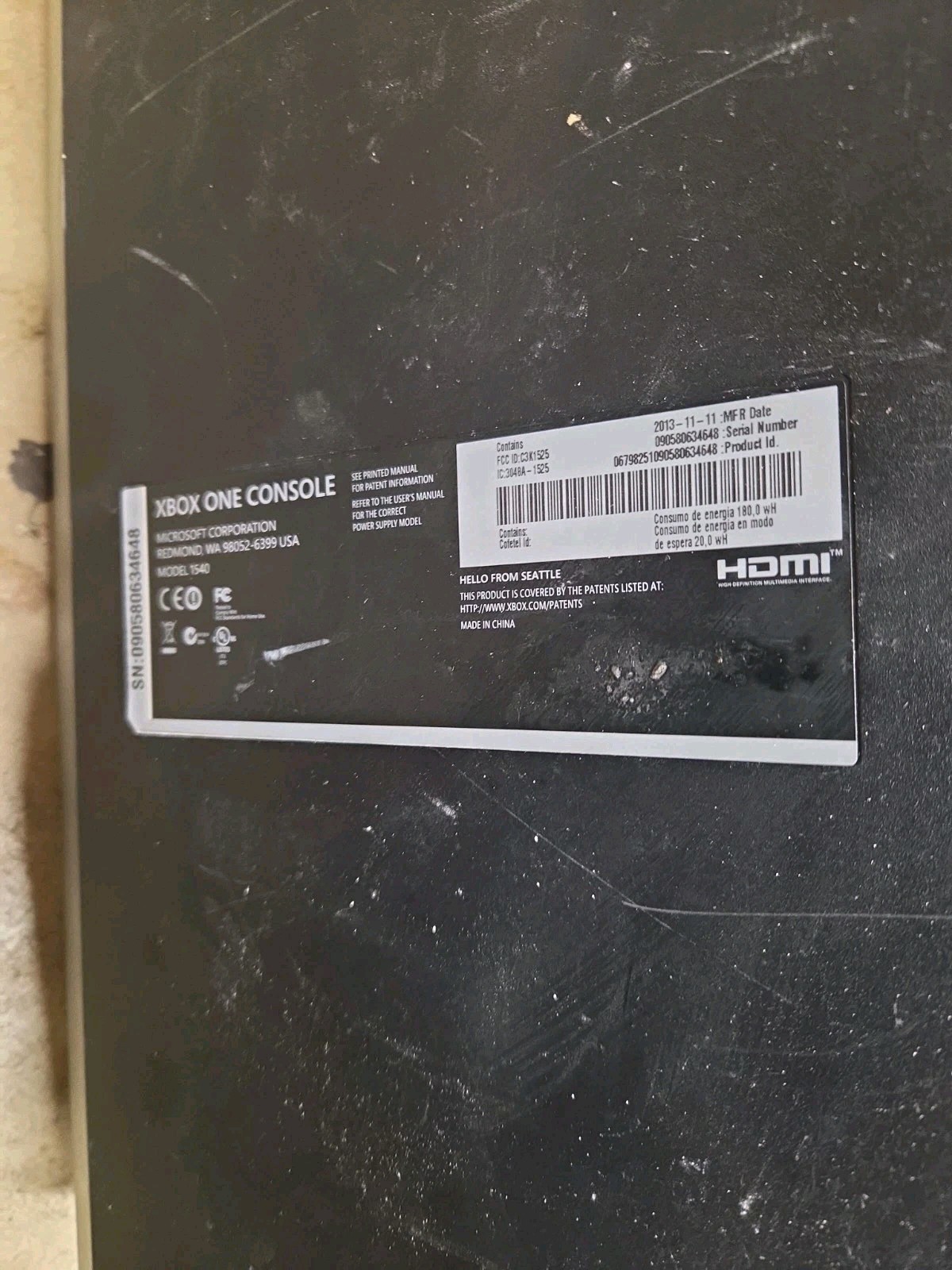 Microsoft Xbox One 1540 500GB Console only AS IS parts free ship